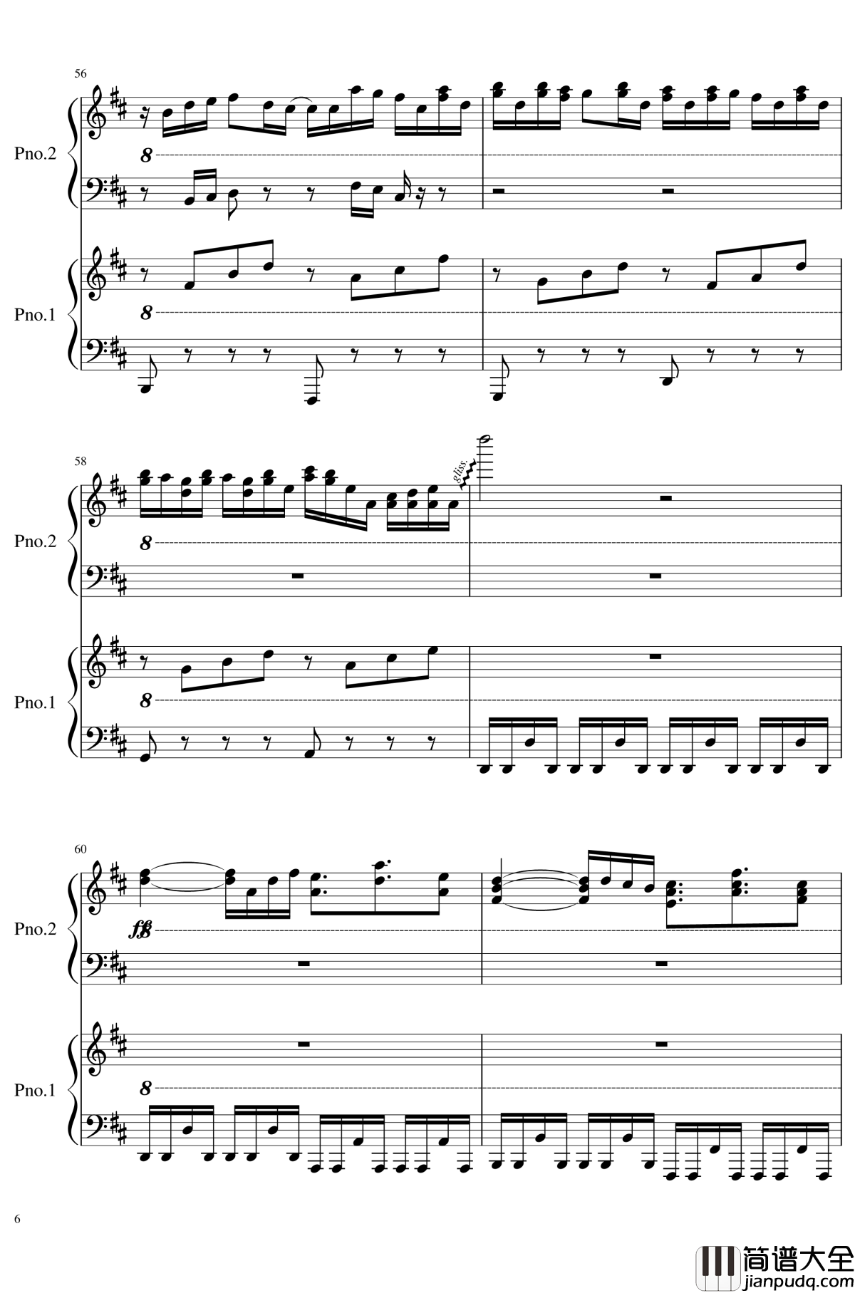 卡农四手联弹钢琴谱_帕赫贝尔_Pachelbel