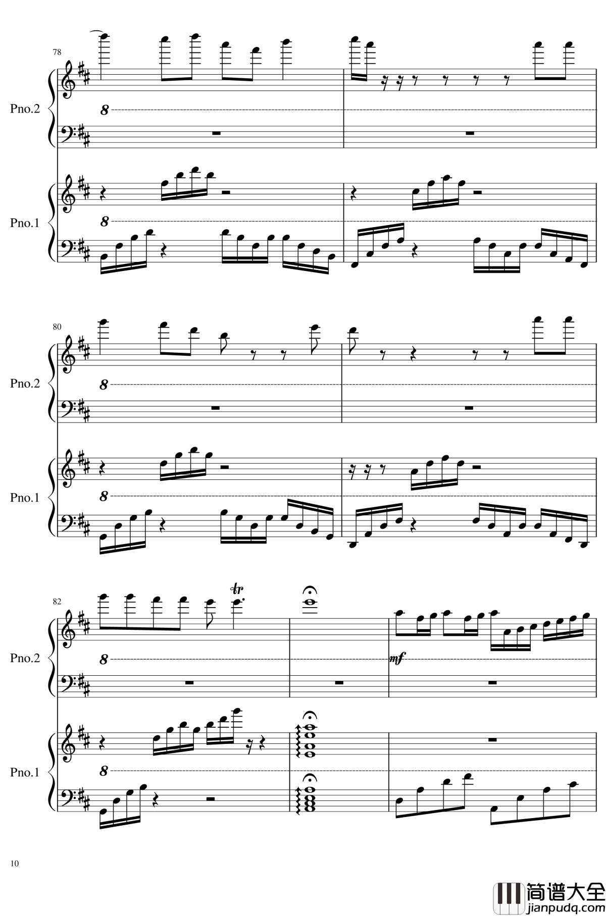 卡农四手联弹钢琴谱_帕赫贝尔_Pachelbel