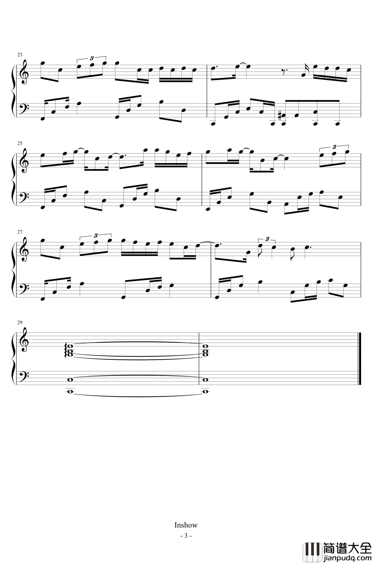 再见你好钢琴谱_金玟岐