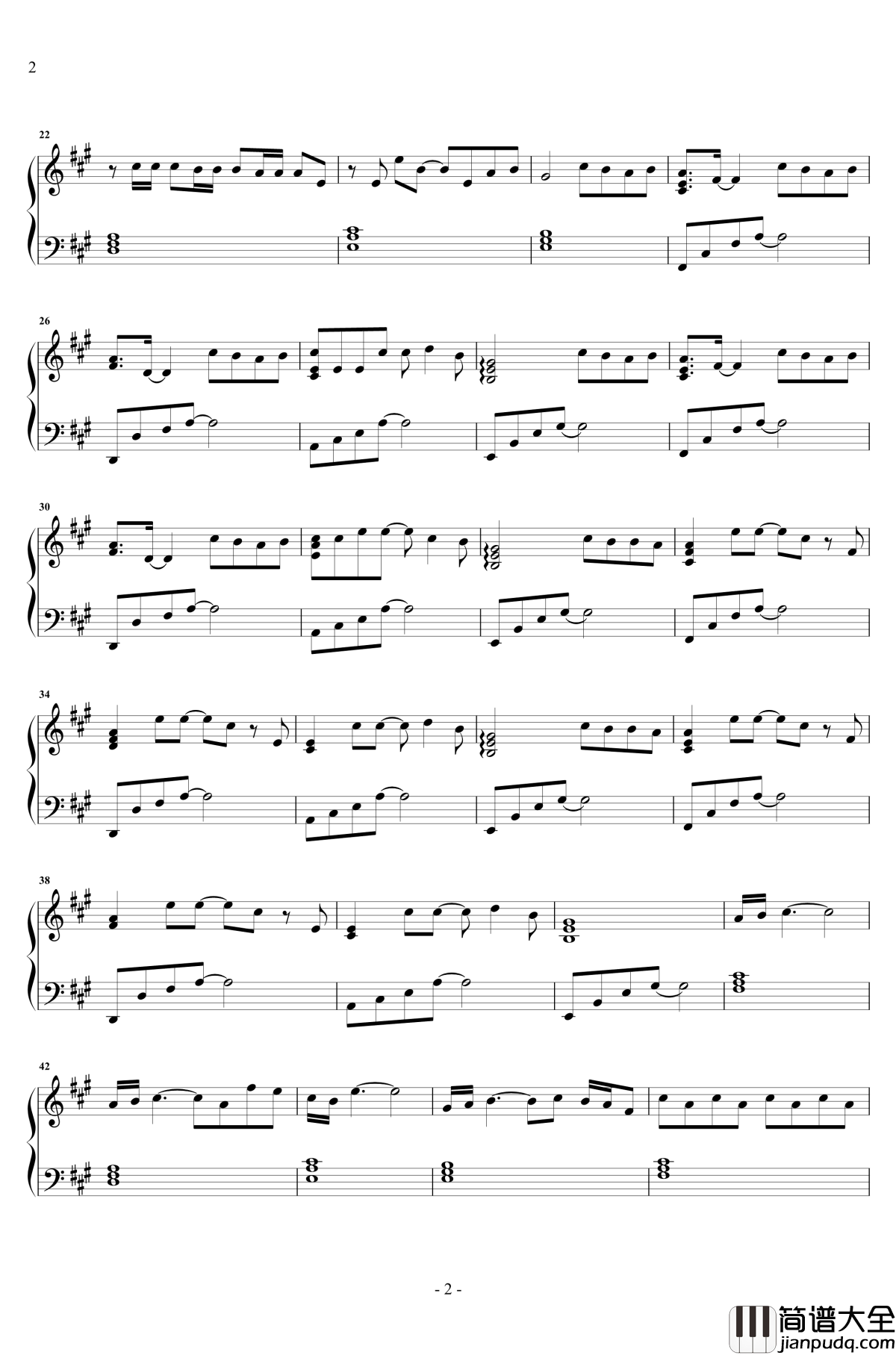 缺氧钢琴谱_独奏_安苏羽