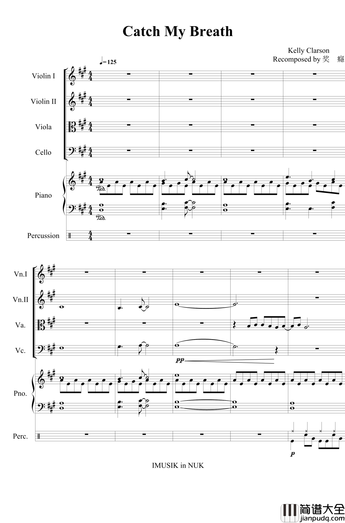Catch_My_Breath钢琴谱_Kelly_Clarson