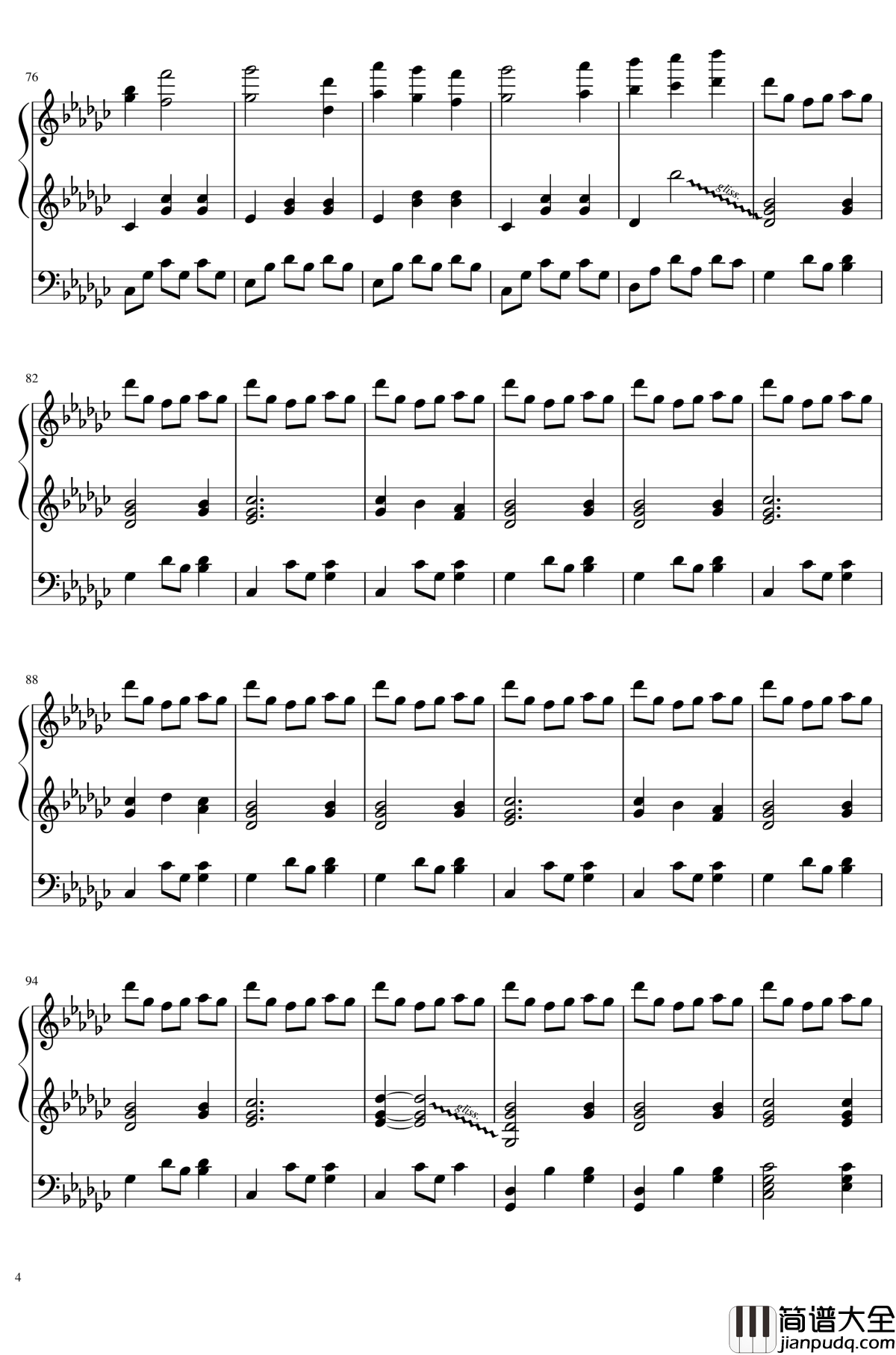 三人合奏歌钢琴谱_同步音律