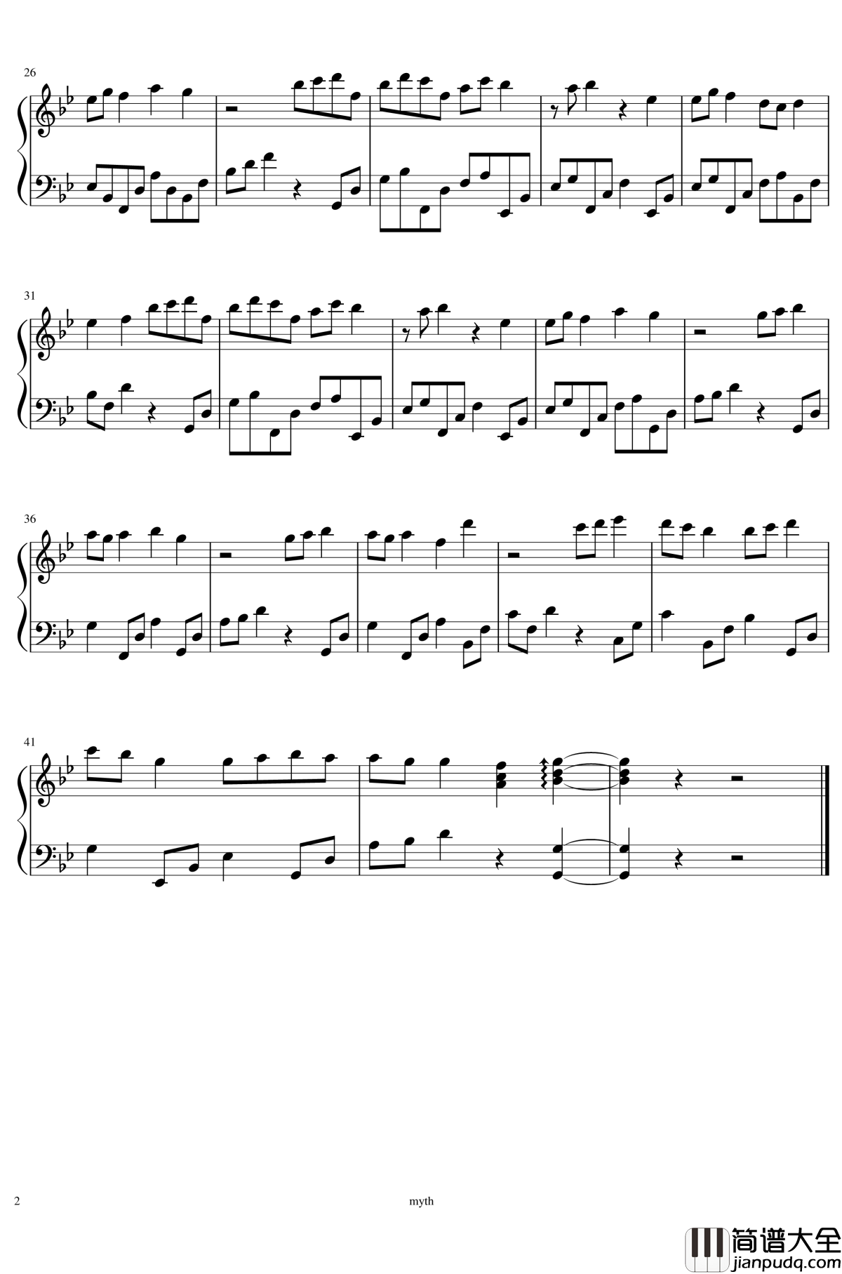 新的征程钢琴谱_myth煜