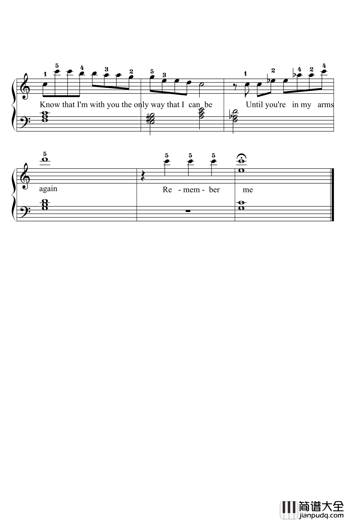 remember_me钢琴谱_小汤3难度_寻梦环游记