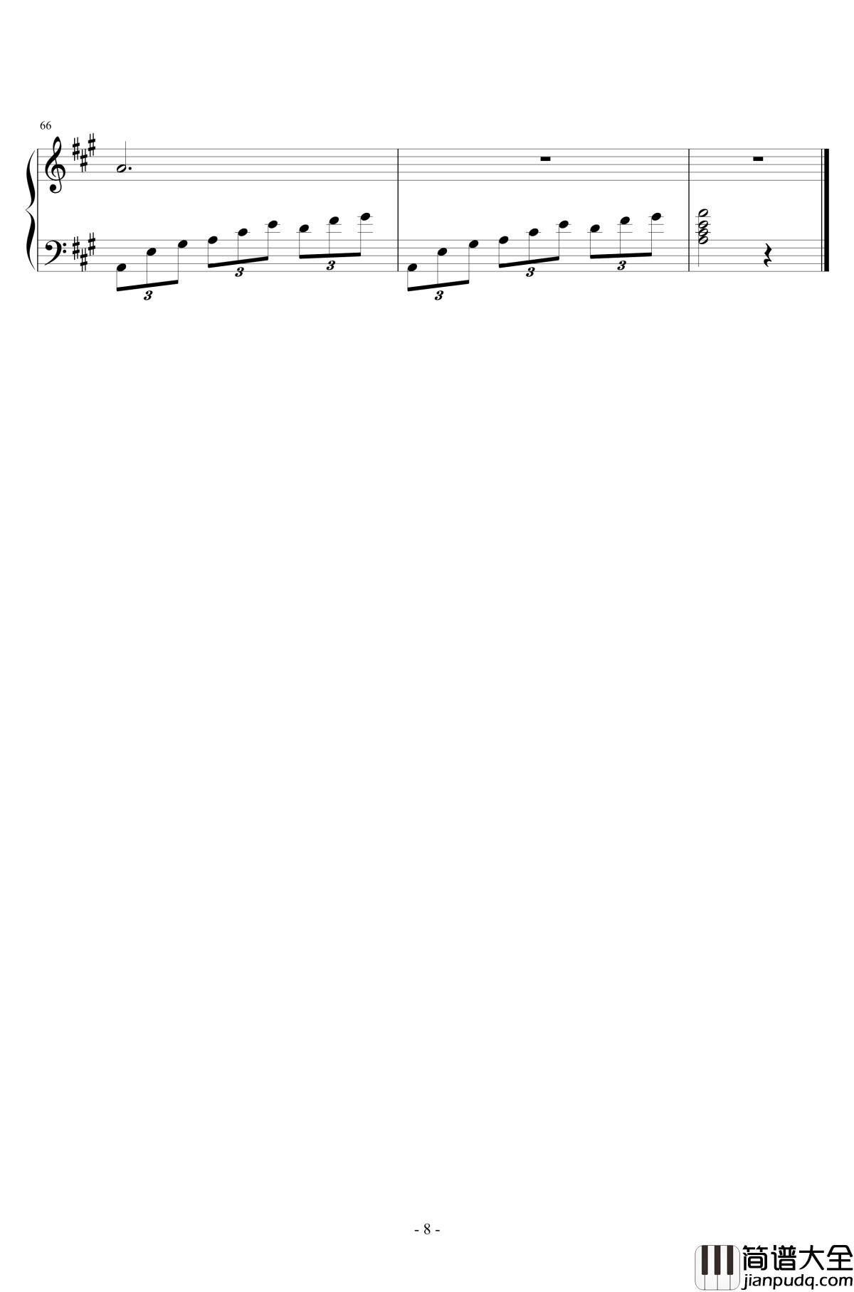 落叶之舞钢琴谱_姐姐的吉他