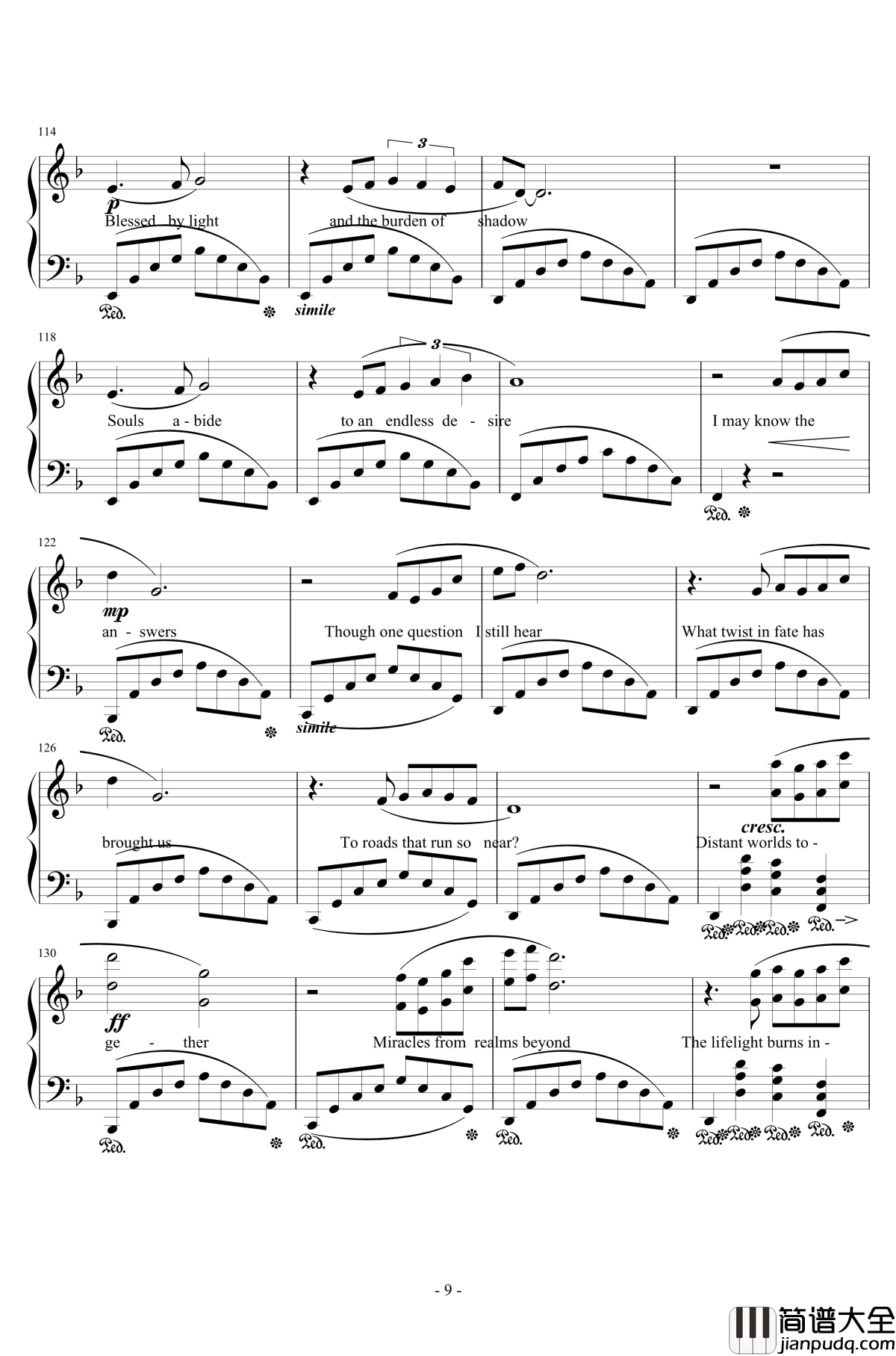 Distant_Worlds钢琴谱_遥远的世界_植松伸夫