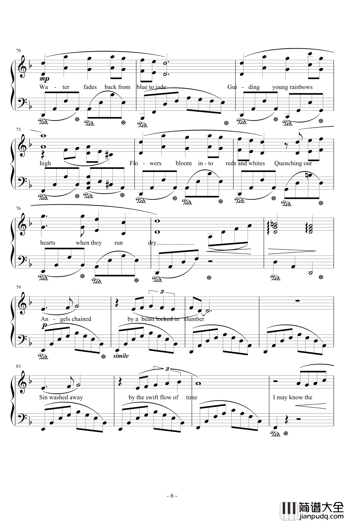 Distant_Worlds钢琴谱_遥远的世界_植松伸夫