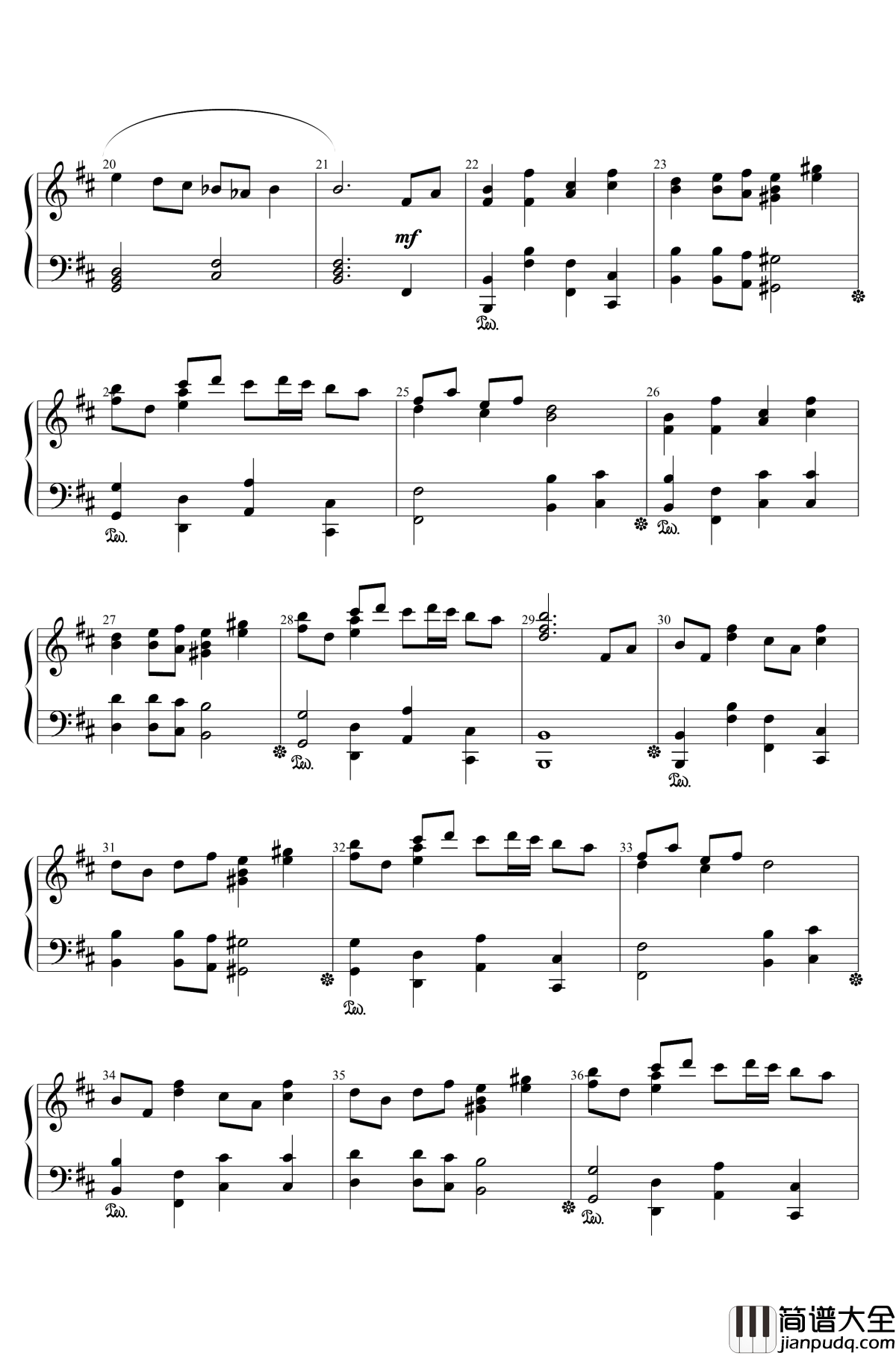 一份不知名的UN改曲钢琴谱_东方project