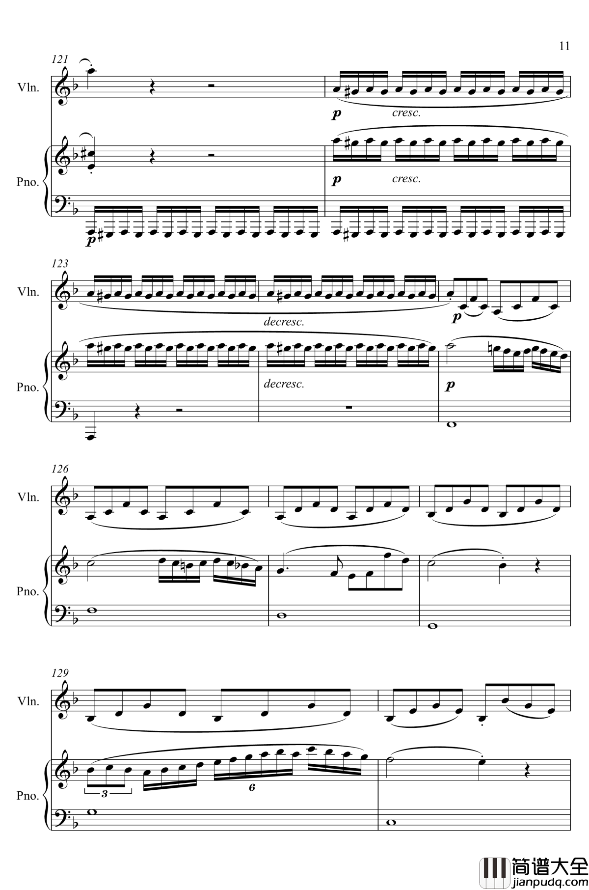 第5小提琴与钢琴奏鸣曲钢琴谱_第一乐章钢琴谱_贝多芬_beethoven