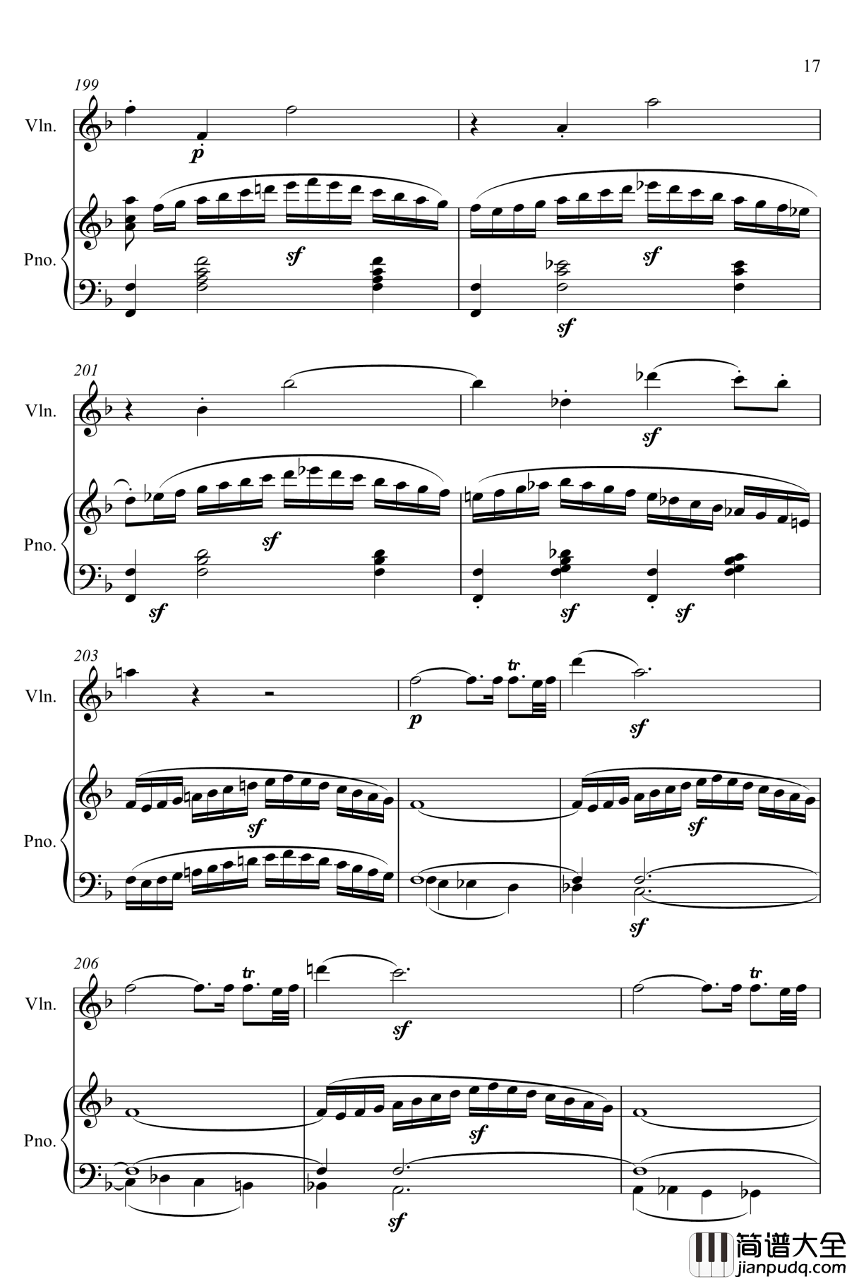 第5小提琴与钢琴奏鸣曲钢琴谱_第一乐章钢琴谱_贝多芬_beethoven