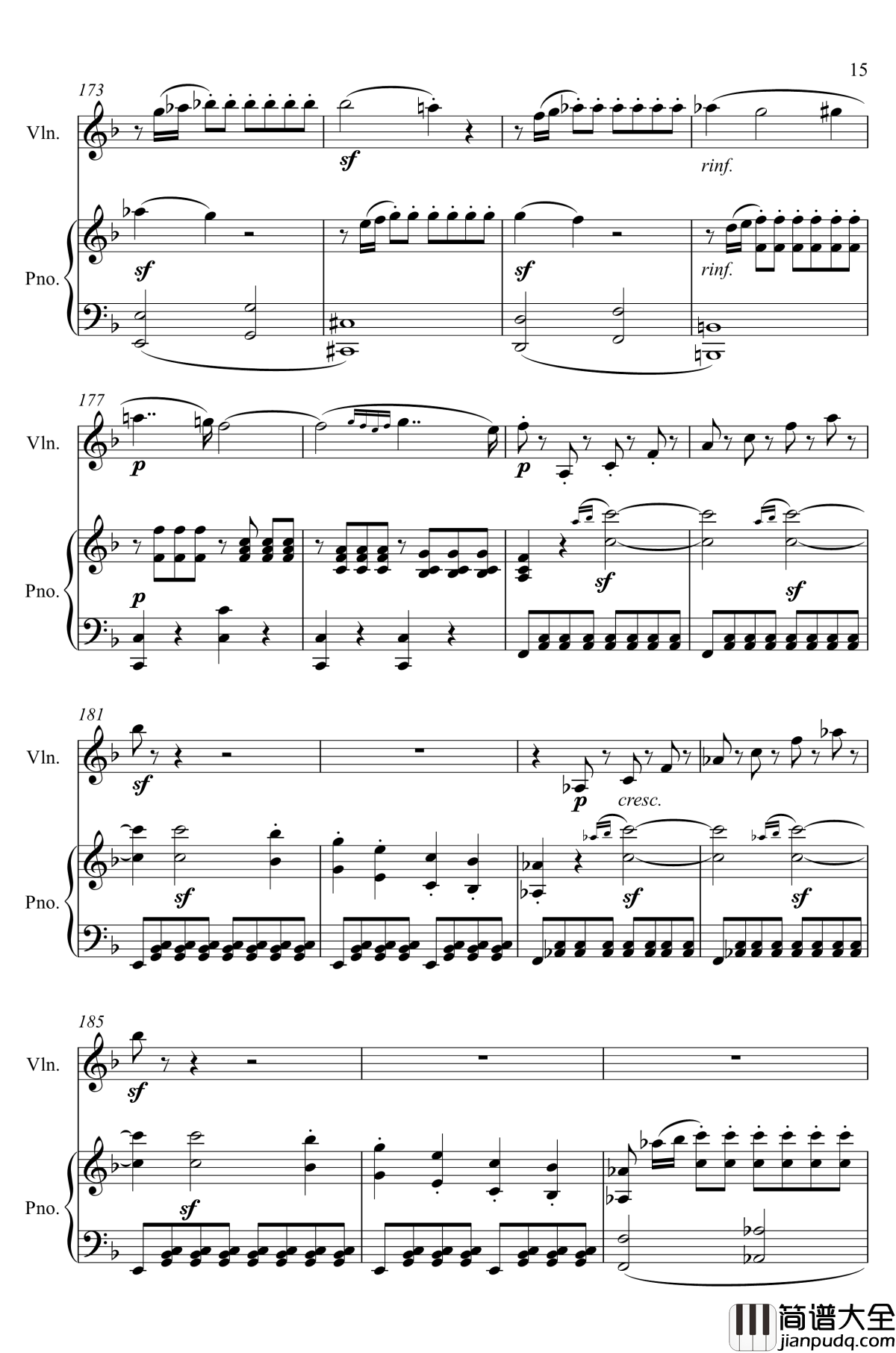 第5小提琴与钢琴奏鸣曲钢琴谱_第一乐章钢琴谱_贝多芬_beethoven