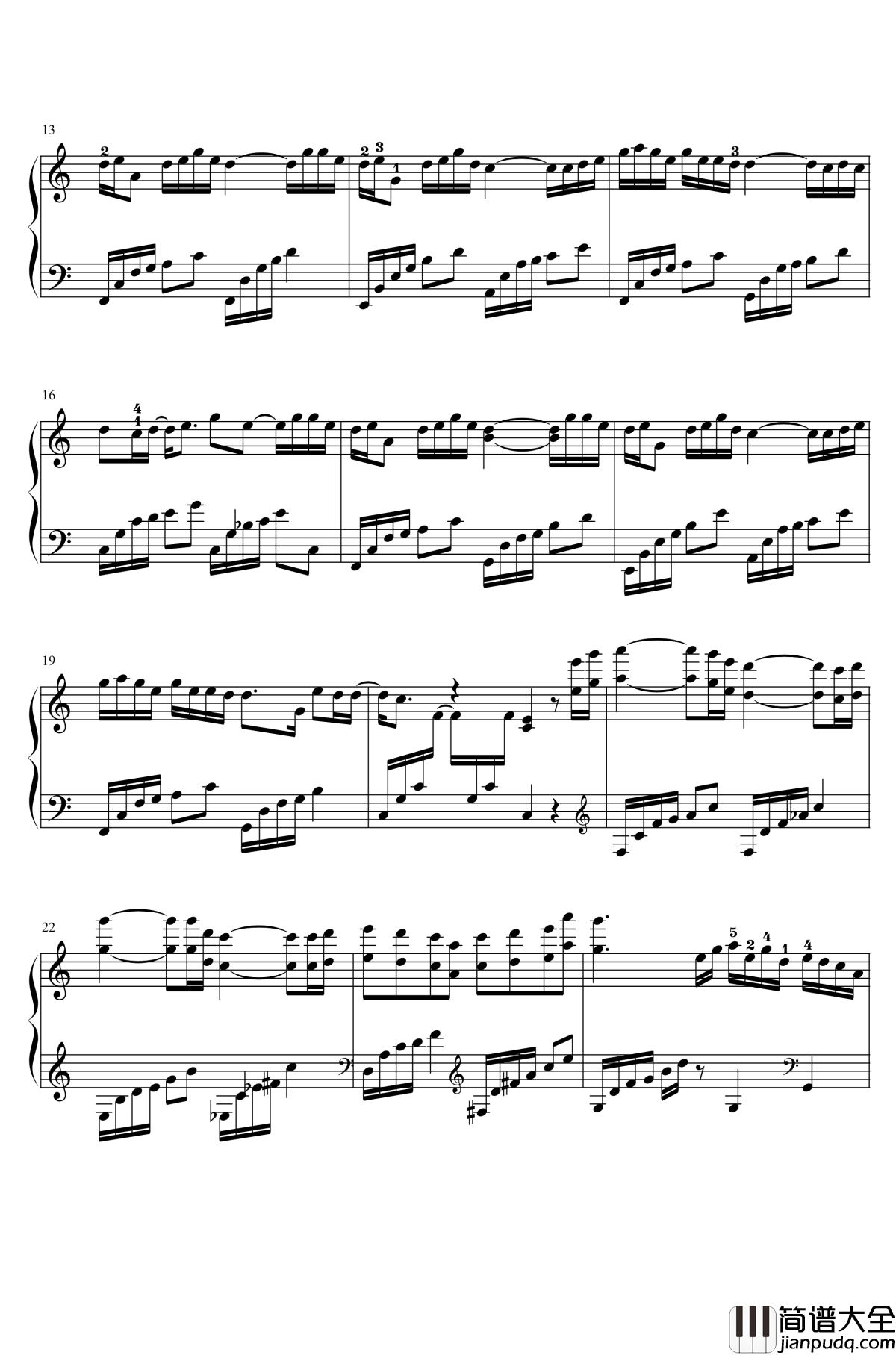 青花瓷钢琴谱_精致简化实用版_周杰伦