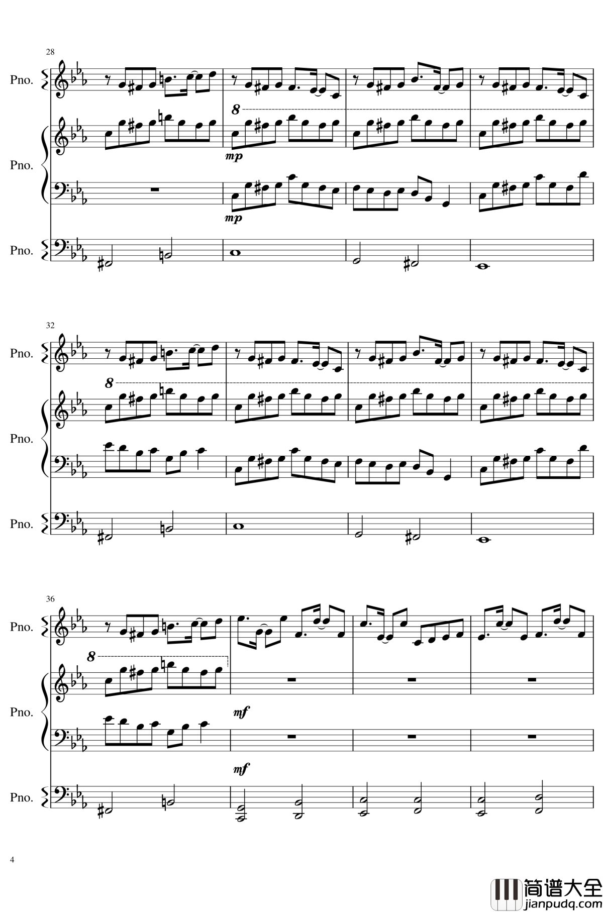 Schrodinger's_Crazy_Ideology_of_the_Night钢琴谱_东方再编曲_东方project