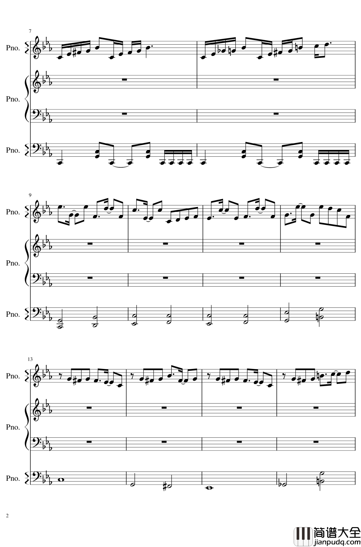 Schrodinger's_Crazy_Ideology_of_the_Night钢琴谱_东方再编曲_东方project