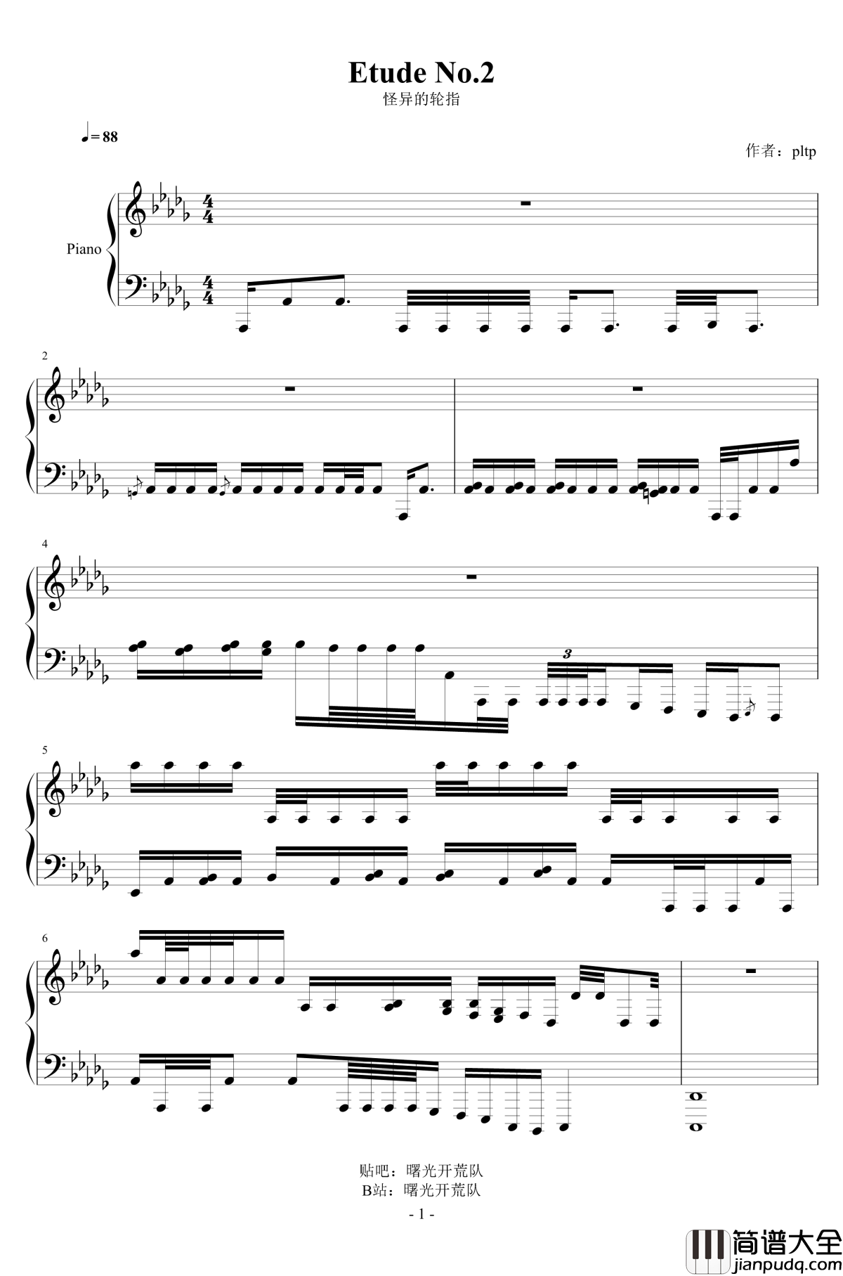 钢琴练习曲第2号_钢琴谱_Etude_Nio.2_pltp20176211137