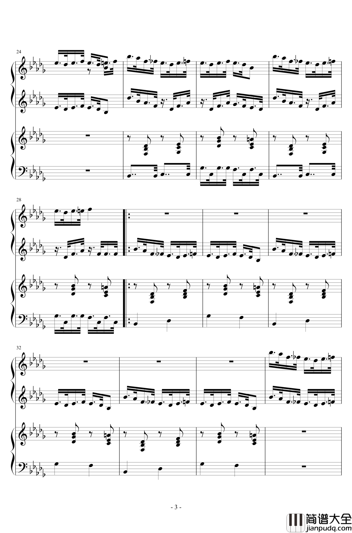 マインドブランド钢琴谱_足首版