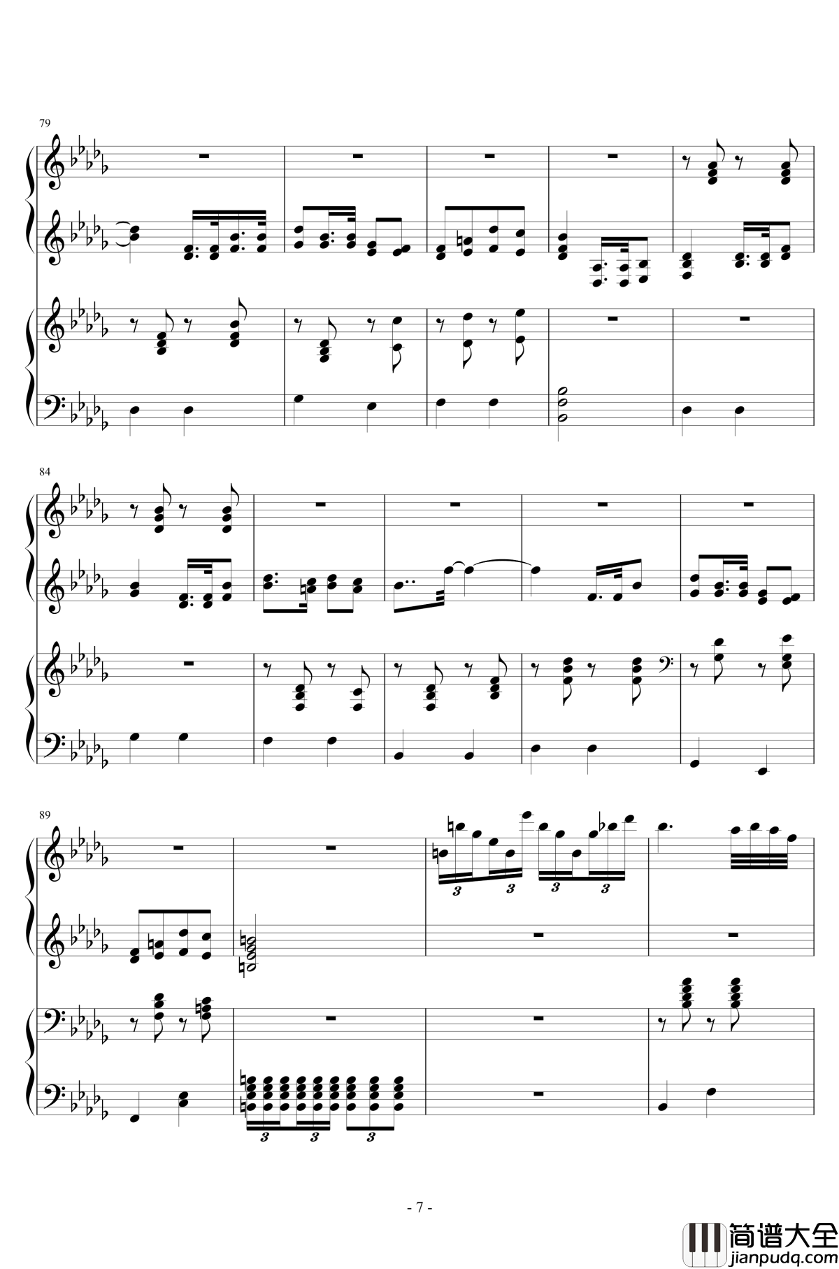 マインドブランド钢琴谱_足首版