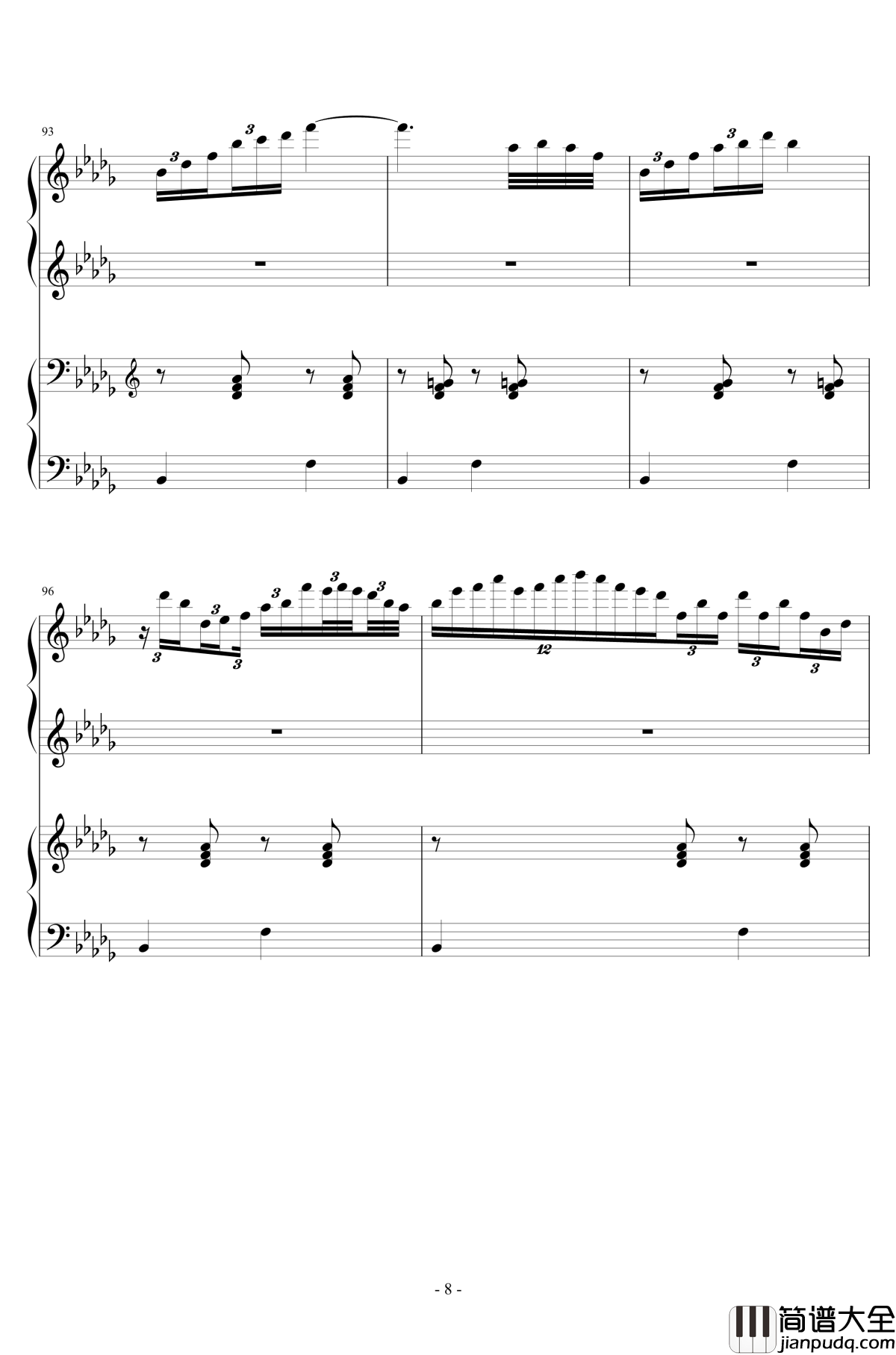 マインドブランド钢琴谱_足首版