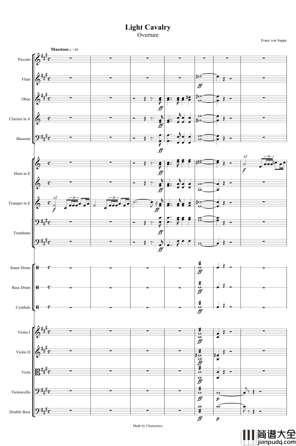 轻骑兵序曲钢琴谱_Franz_von_Suppe