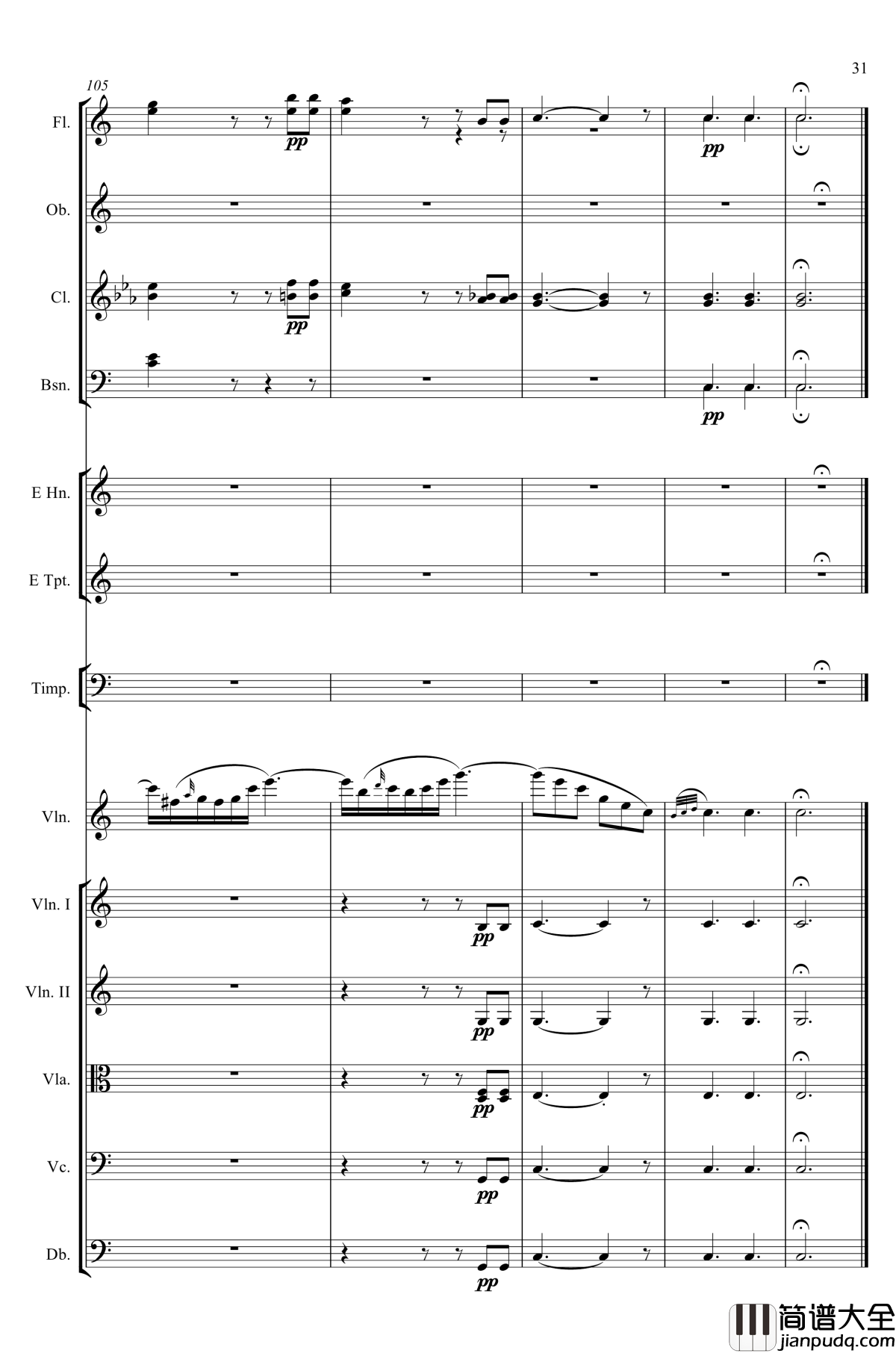 e小调小提琴协奏曲Op.64钢琴谱_第二乐章_Felix_Mendelssohn