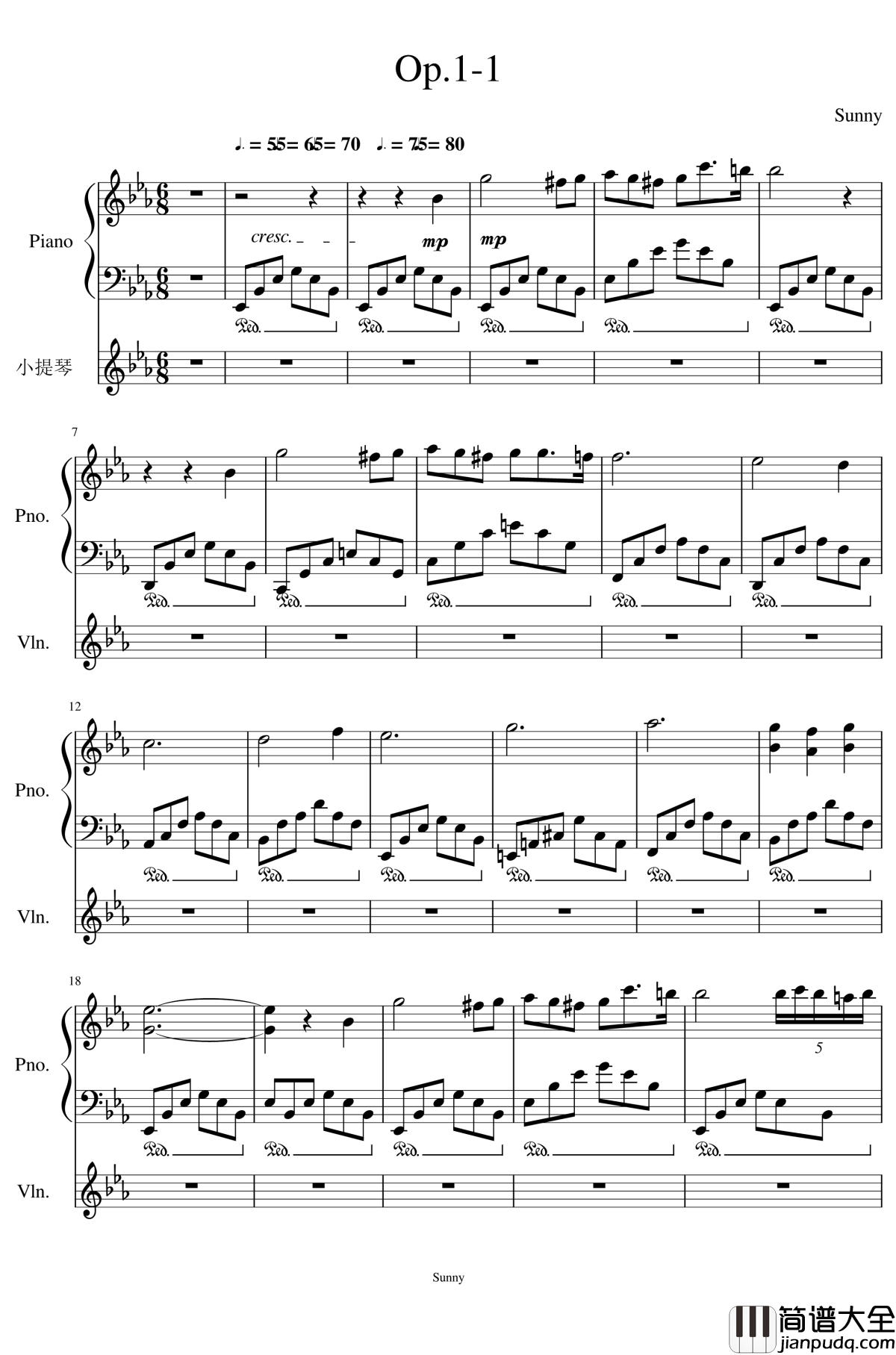Op.1_1_钢琴谱_My_First_Music_SunnyAK47