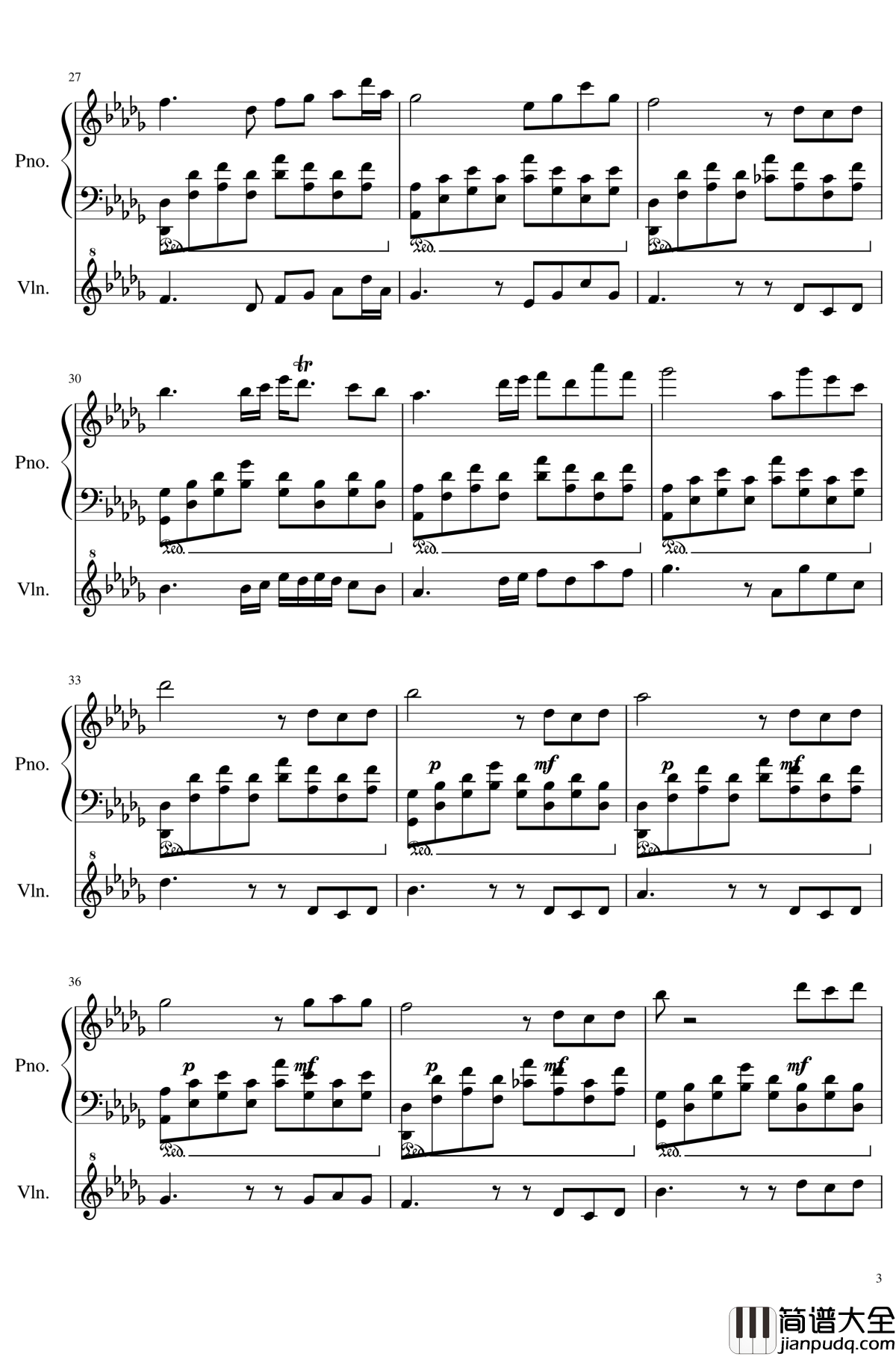 Op.1_3钢琴谱_依依不舍_SunnyAK47