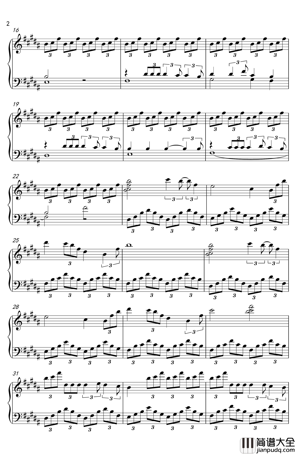 火花钢琴谱_Sparkle_你的名字