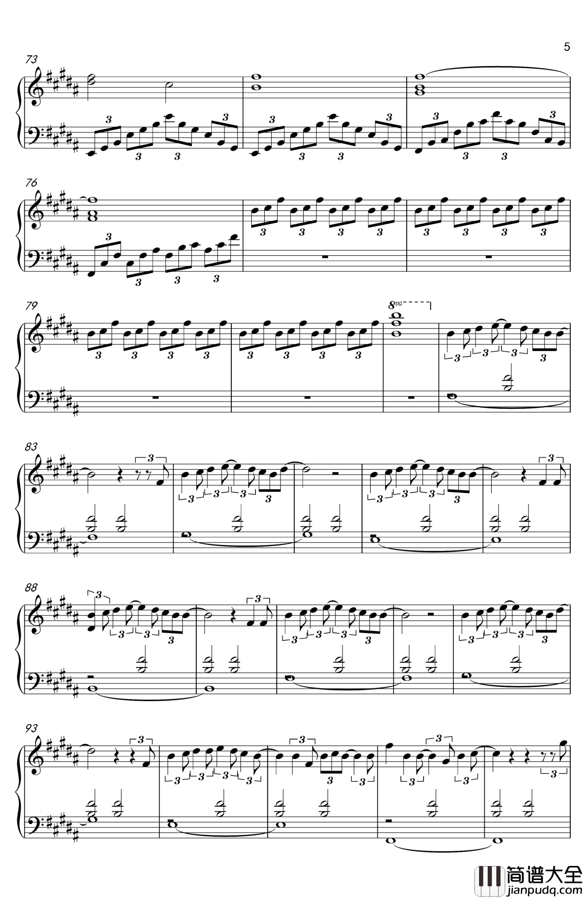 火花钢琴谱_Sparkle_你的名字