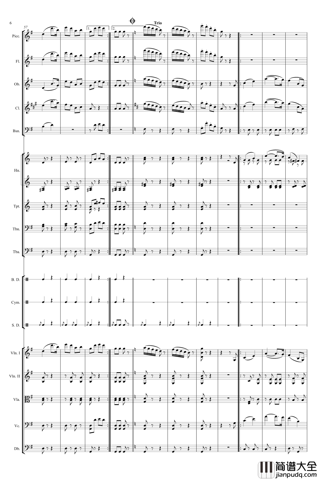 电闪雷鸣的快速波尔卡钢琴谱_Johann_Jr._Strauss