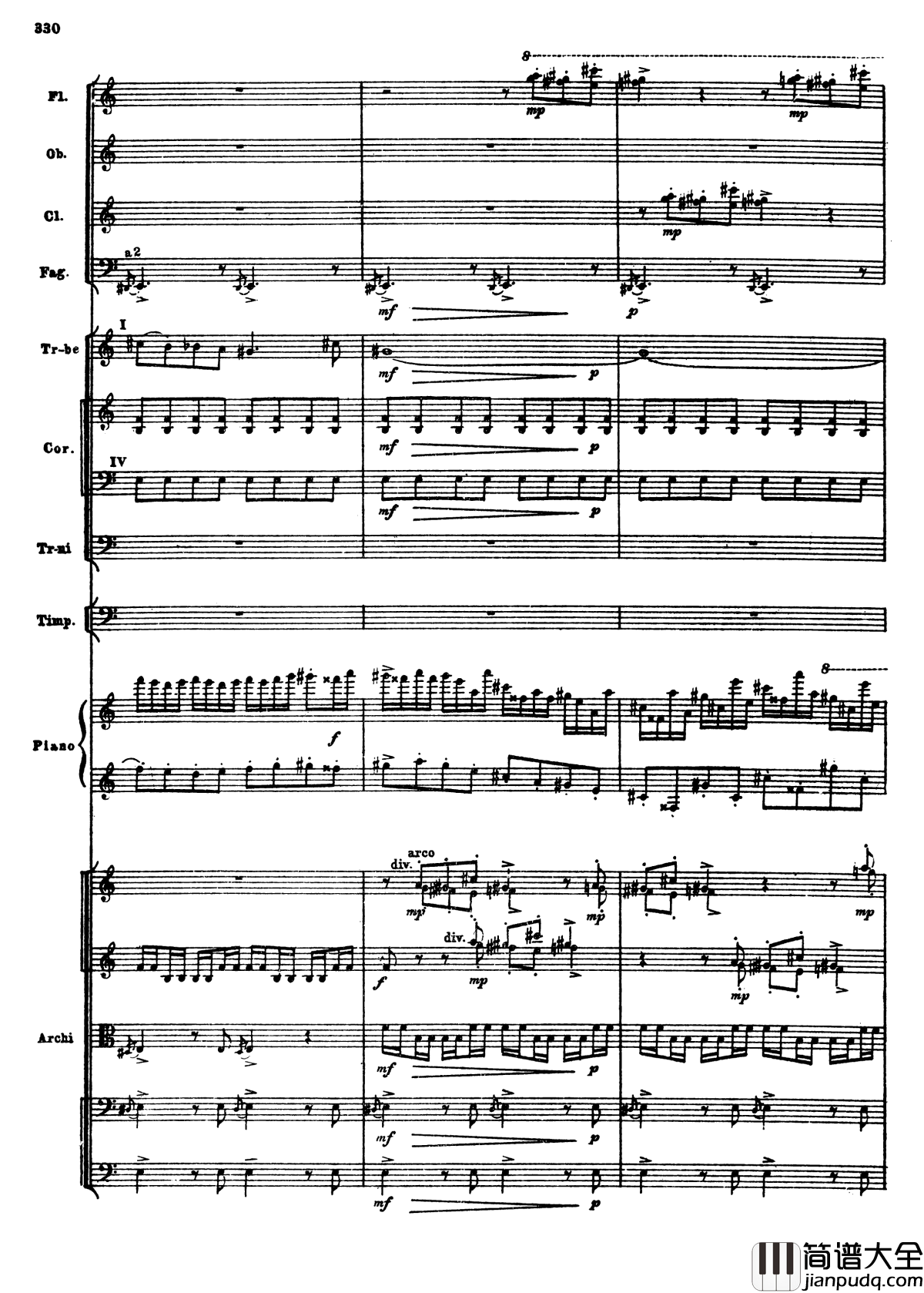 普罗科菲耶夫第三钢琴协奏曲钢琴谱_总谱_普罗科非耶夫