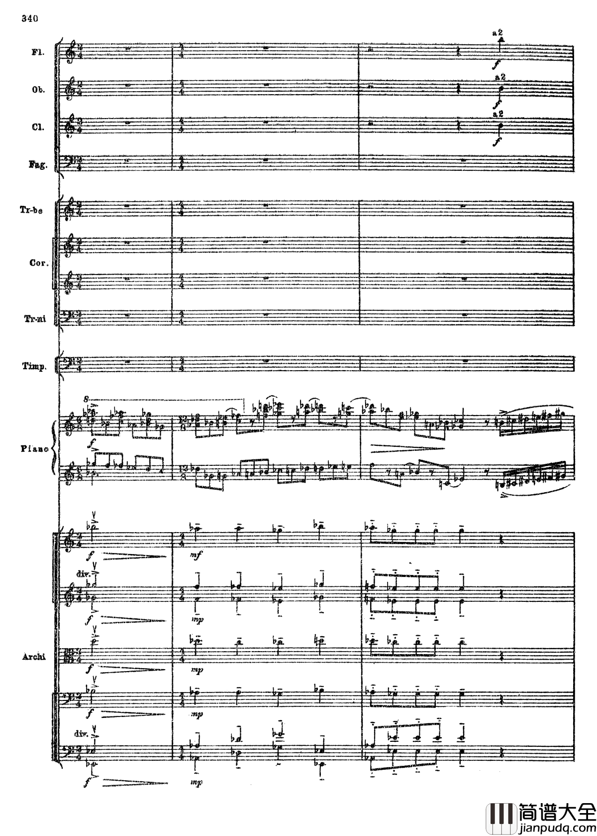 普罗科菲耶夫第三钢琴协奏曲钢琴谱_总谱_普罗科非耶夫