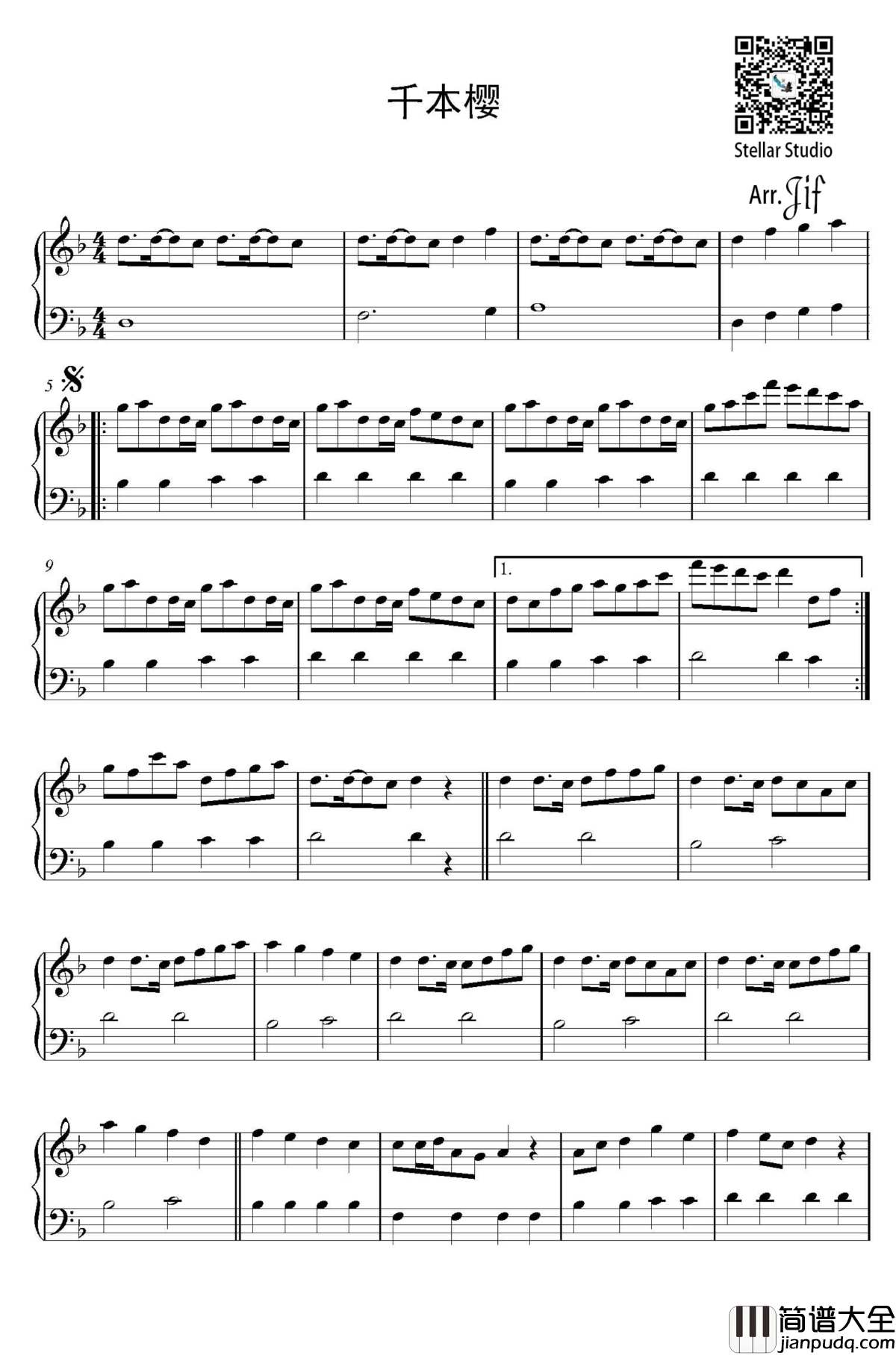 千本樱钢琴谱_拜耳程度弹奏_黒うさP