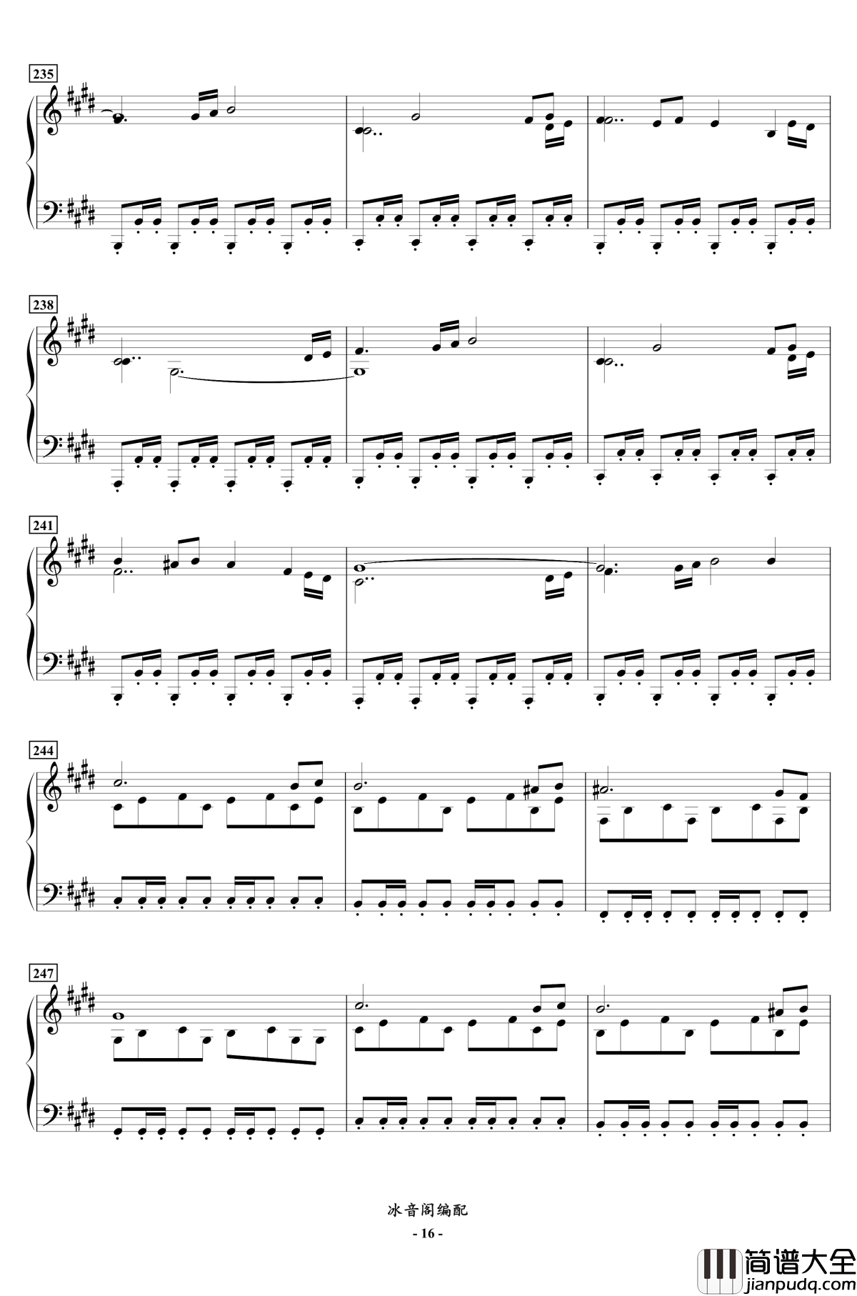 FC双截龙3代钢琴联奏钢琴谱_红白机