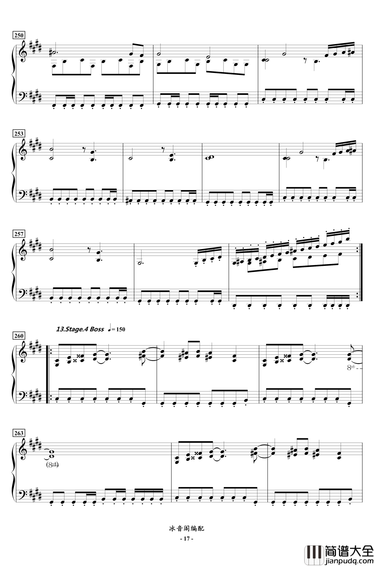 FC双截龙3代钢琴联奏钢琴谱_红白机