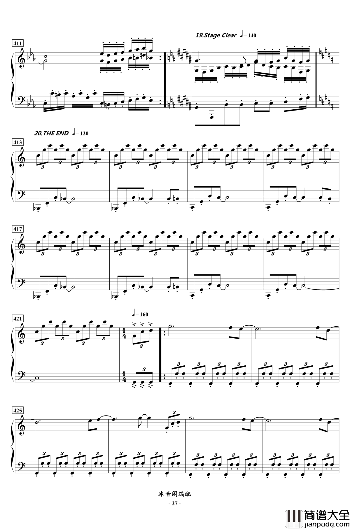 FC双截龙3代钢琴联奏钢琴谱_红白机