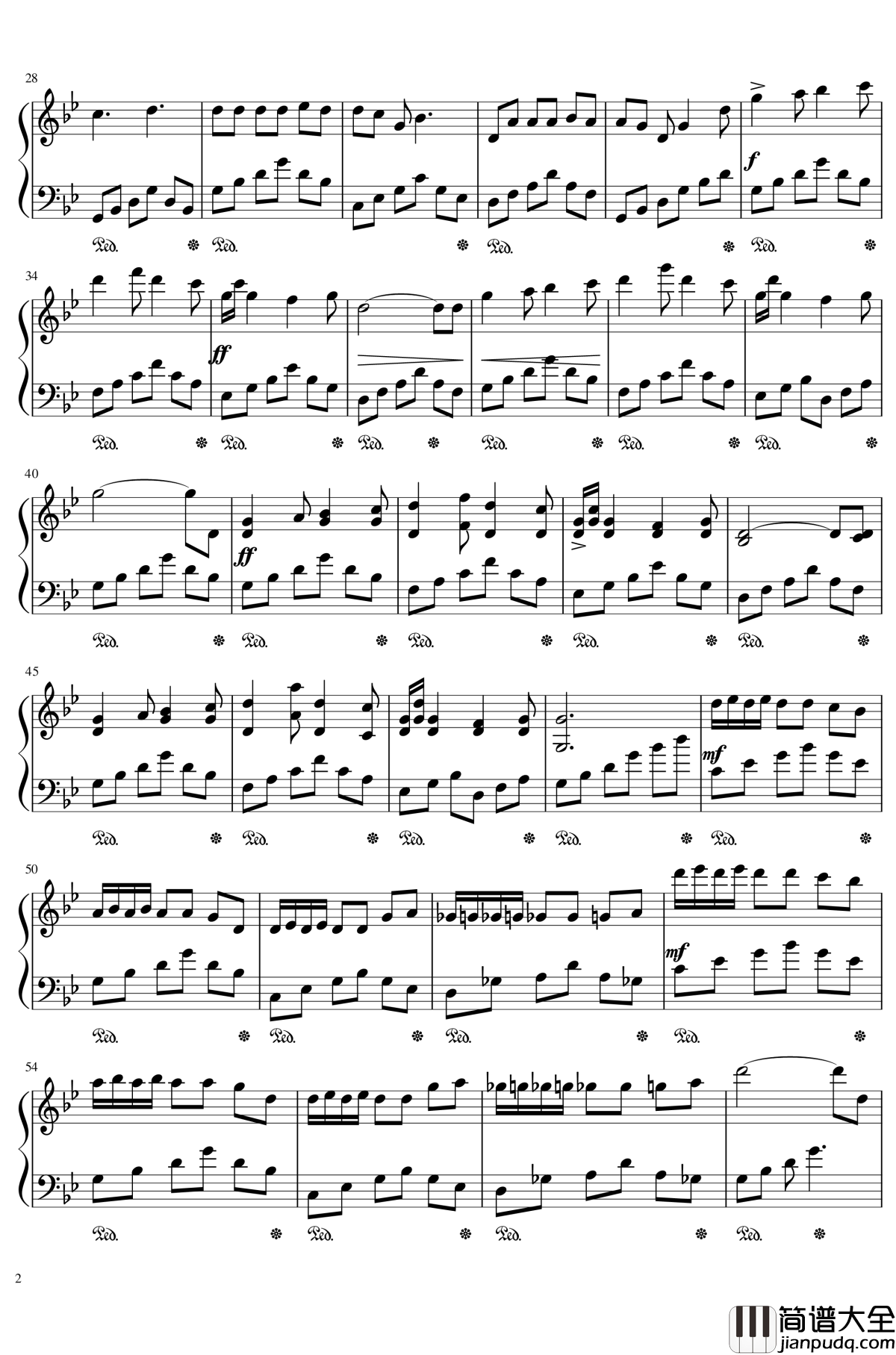 初雪冬景钢琴谱_灰灰的小白