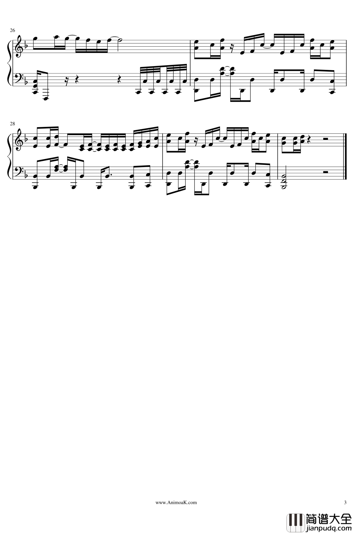 Pray钢琴谱_Satsuruku_no_Tenshi