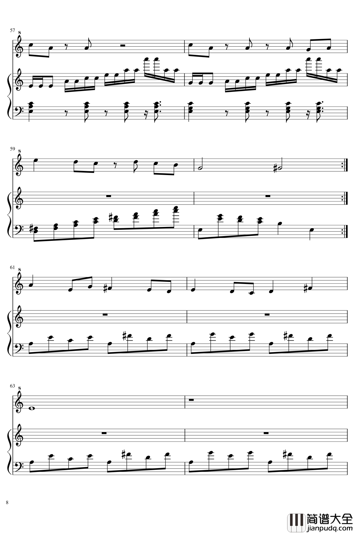 七日死主题曲钢琴谱_SQUARE_ENIX