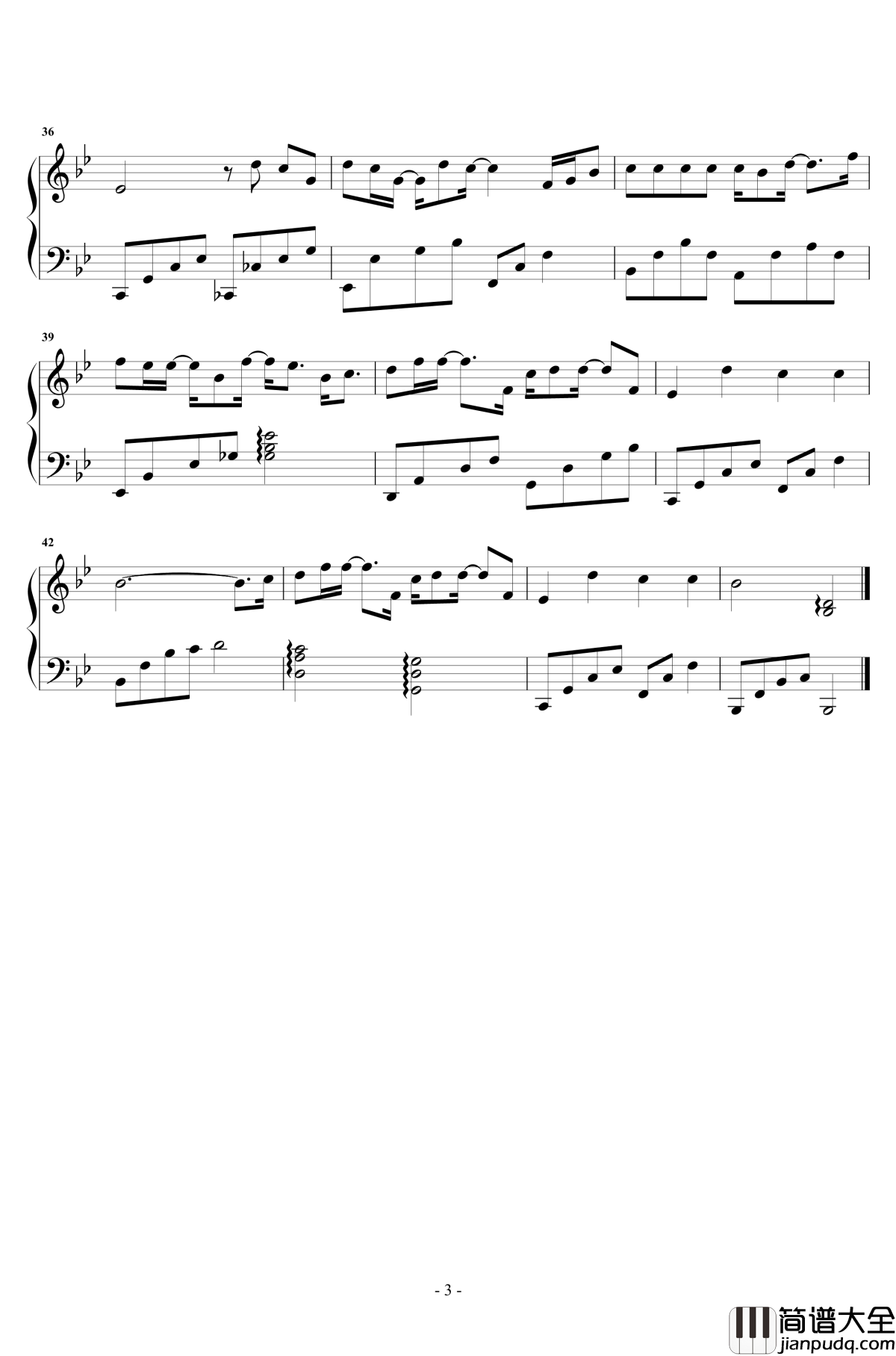 年少有为钢琴谱_李荣浩