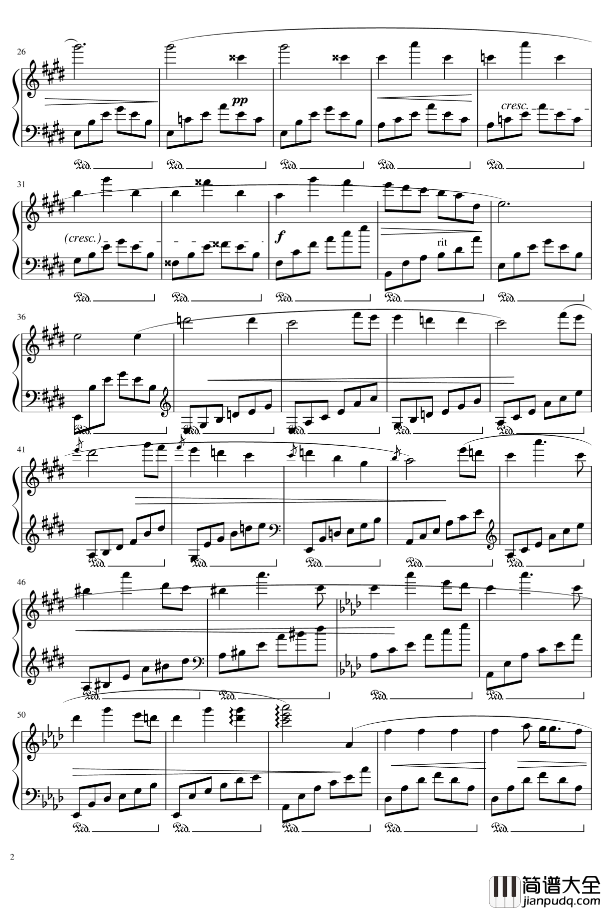 Op.4_2钢琴谱_花季少女_SunnyAK47