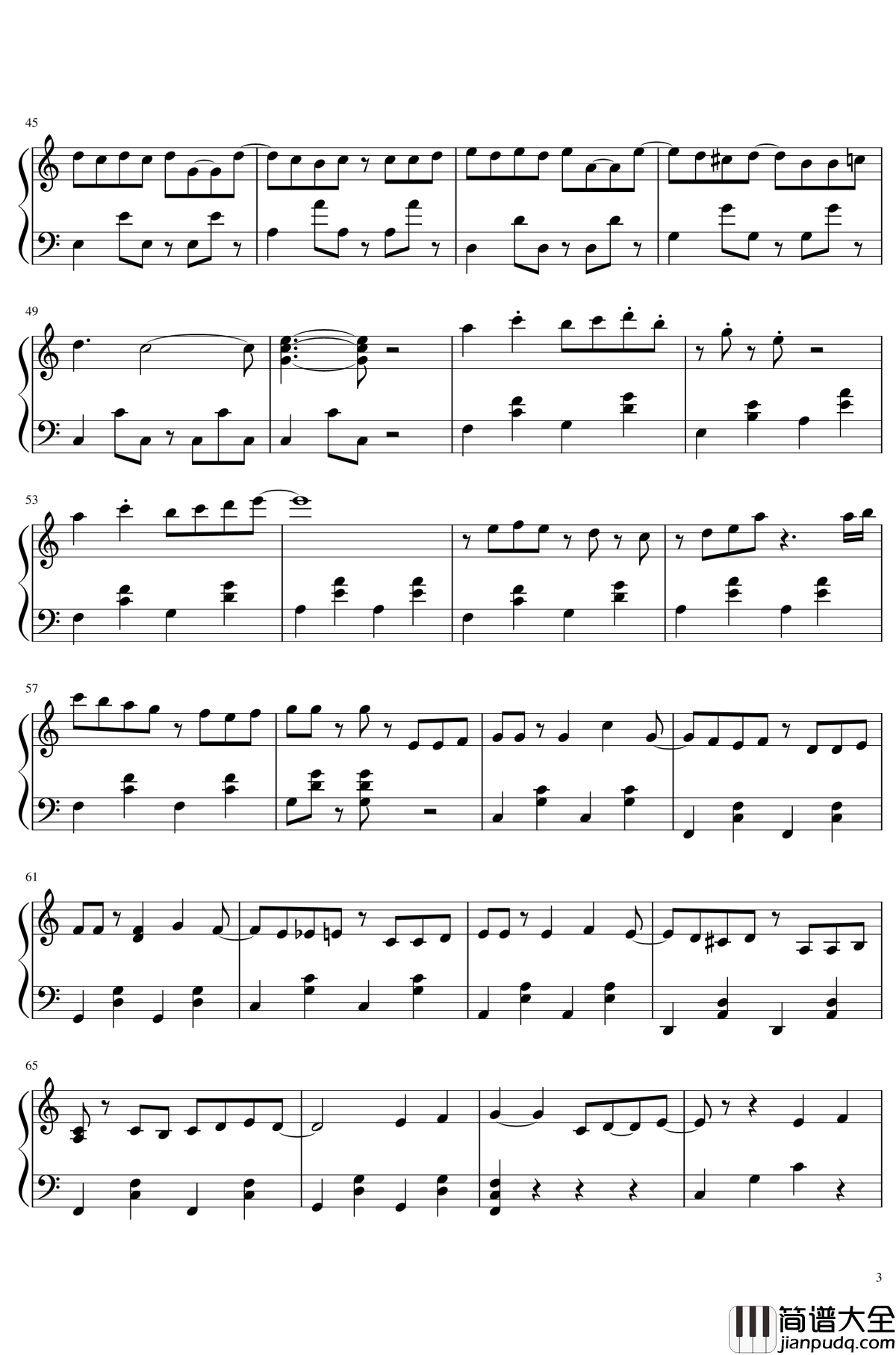 想給你钢琴谱简易版_钟易轩