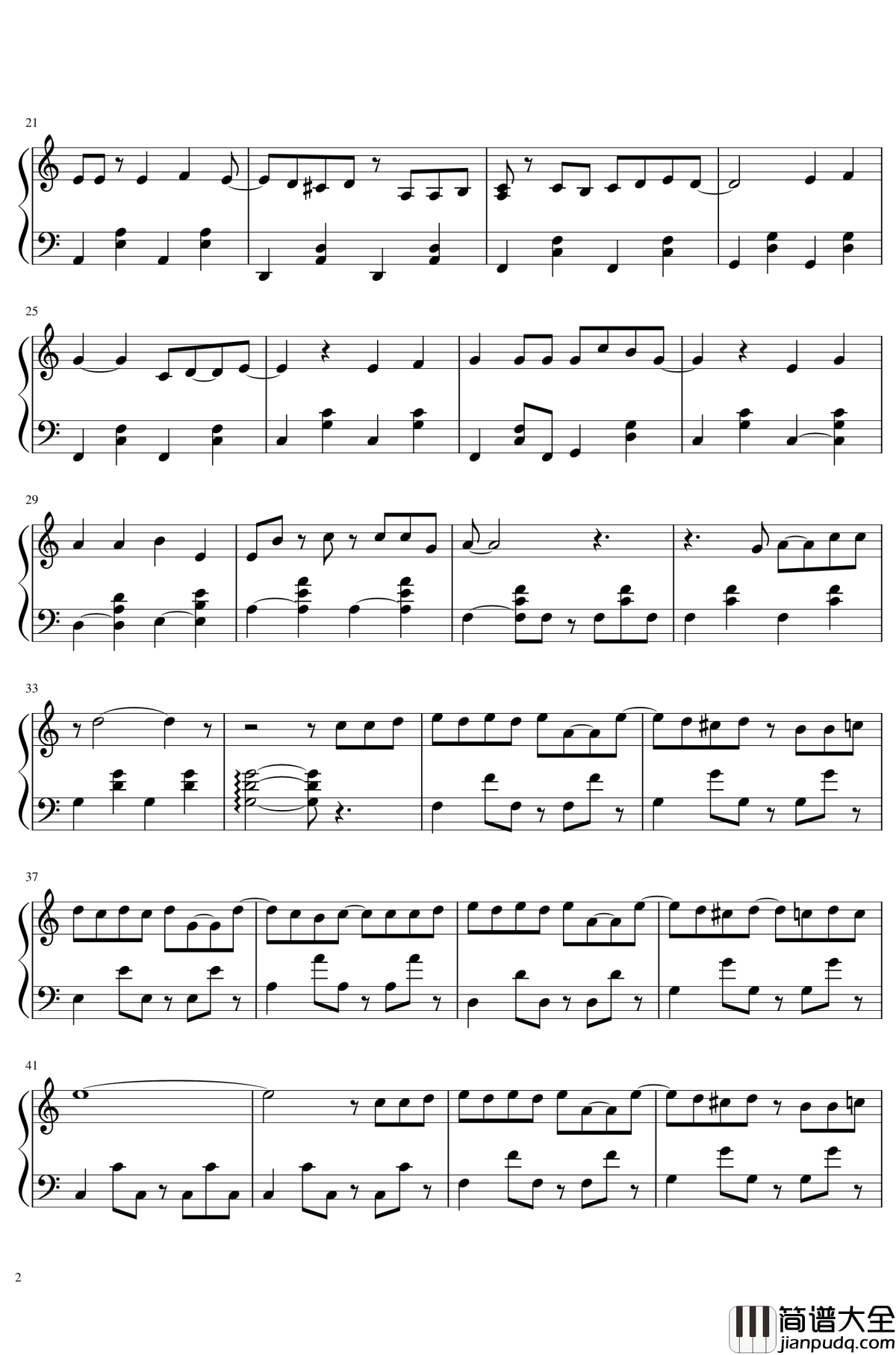 想給你钢琴谱简易版_钟易轩