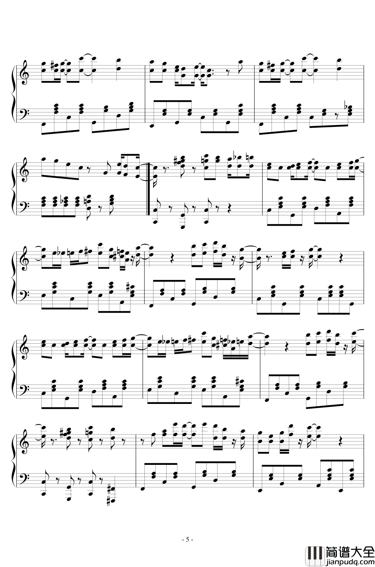 Route_1_Ragtime钢琴谱_精灵宝可梦