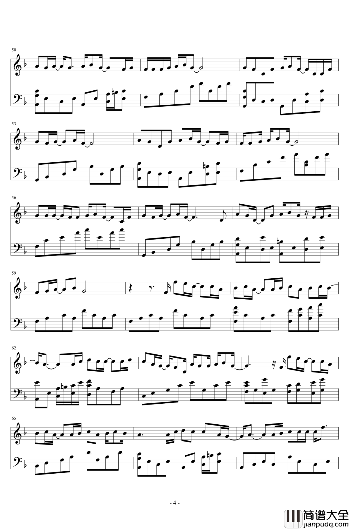 谎话情歌钢琴谱_好妹妹乐队