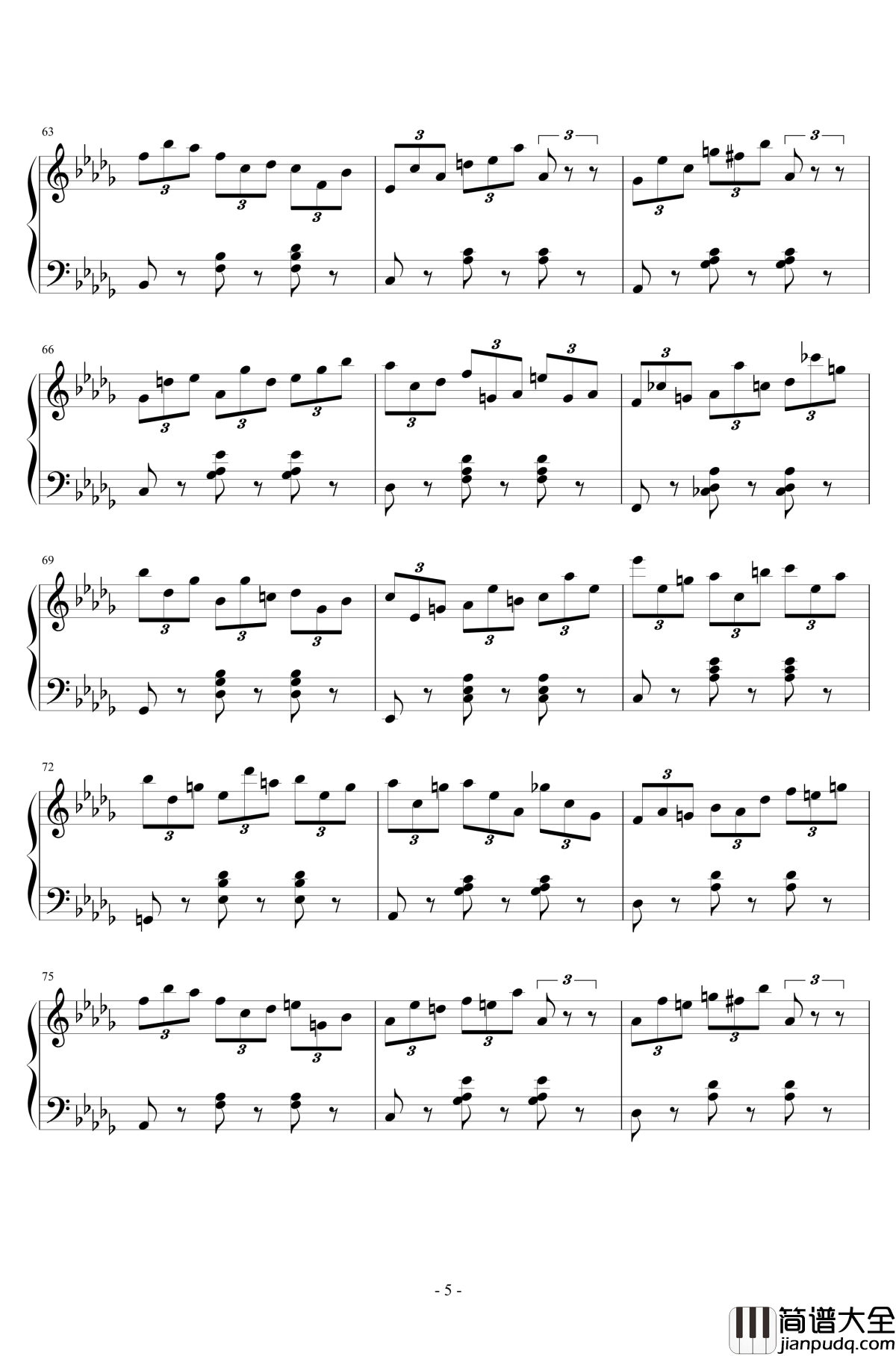 练习曲No.1_Op.6_降D大调练习曲钢琴谱_江畔新绿