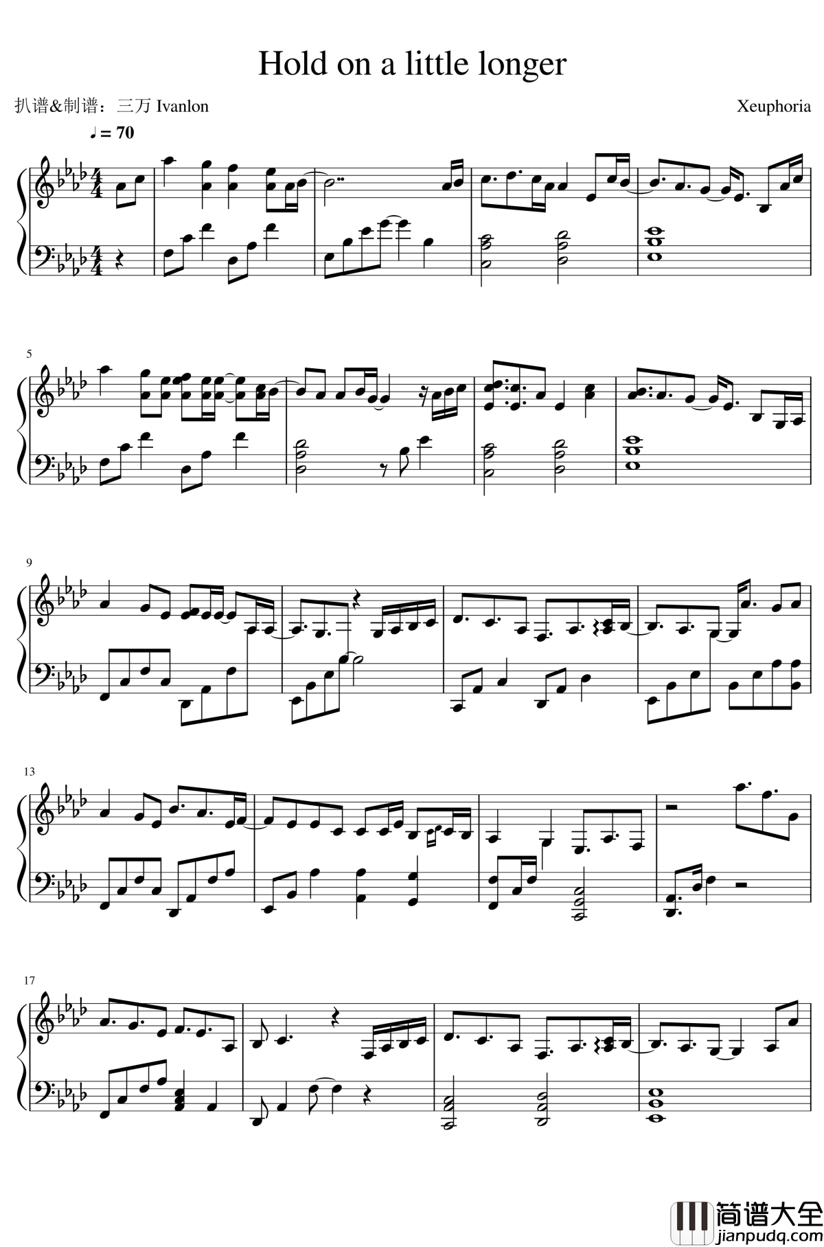 Hold_on_a_little_longer钢琴谱__Xeuphoria
