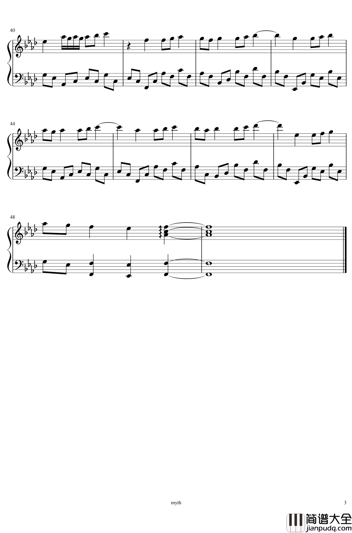 凌乱的回忆钢琴谱_myth煜