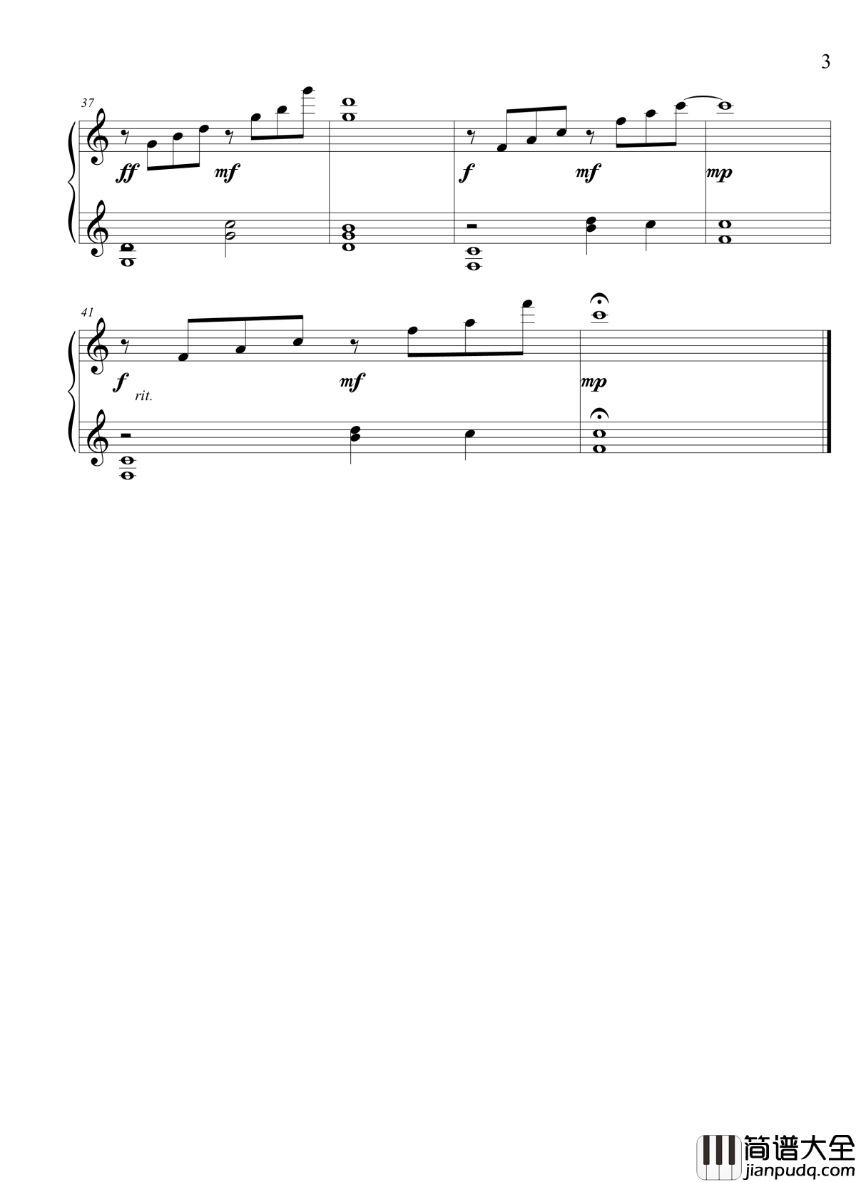 空钢琴谱_雾雨绯神