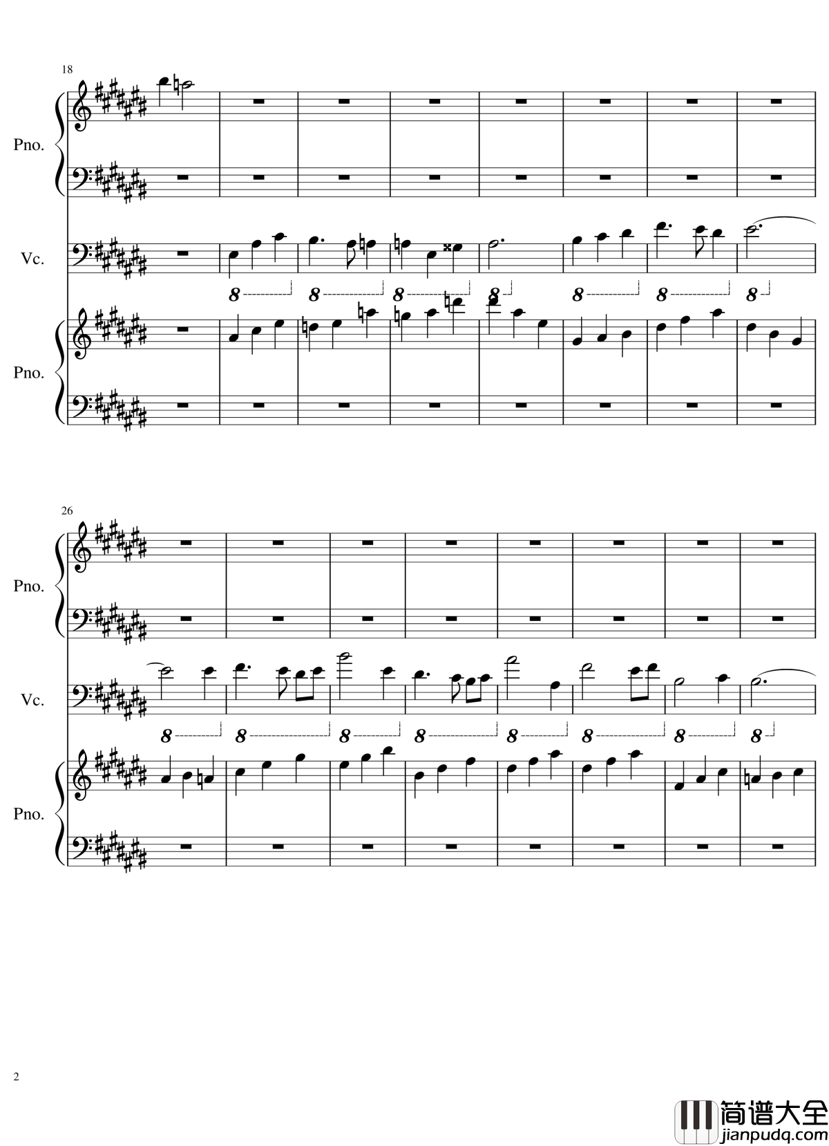 姥姥的古藤杖钢琴谱_minsama