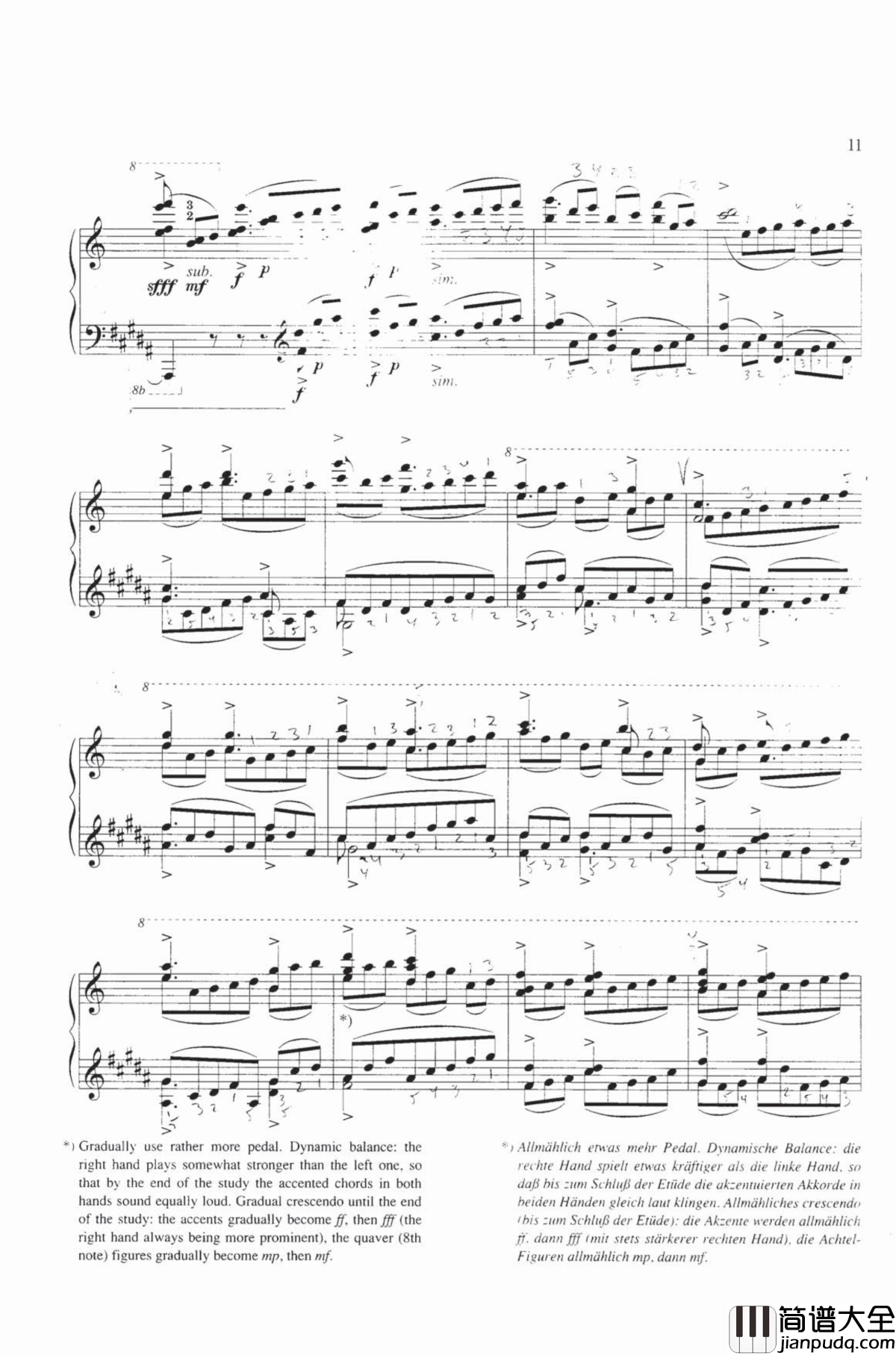 钢琴练习曲NO.1钢琴谱_里盖蒂